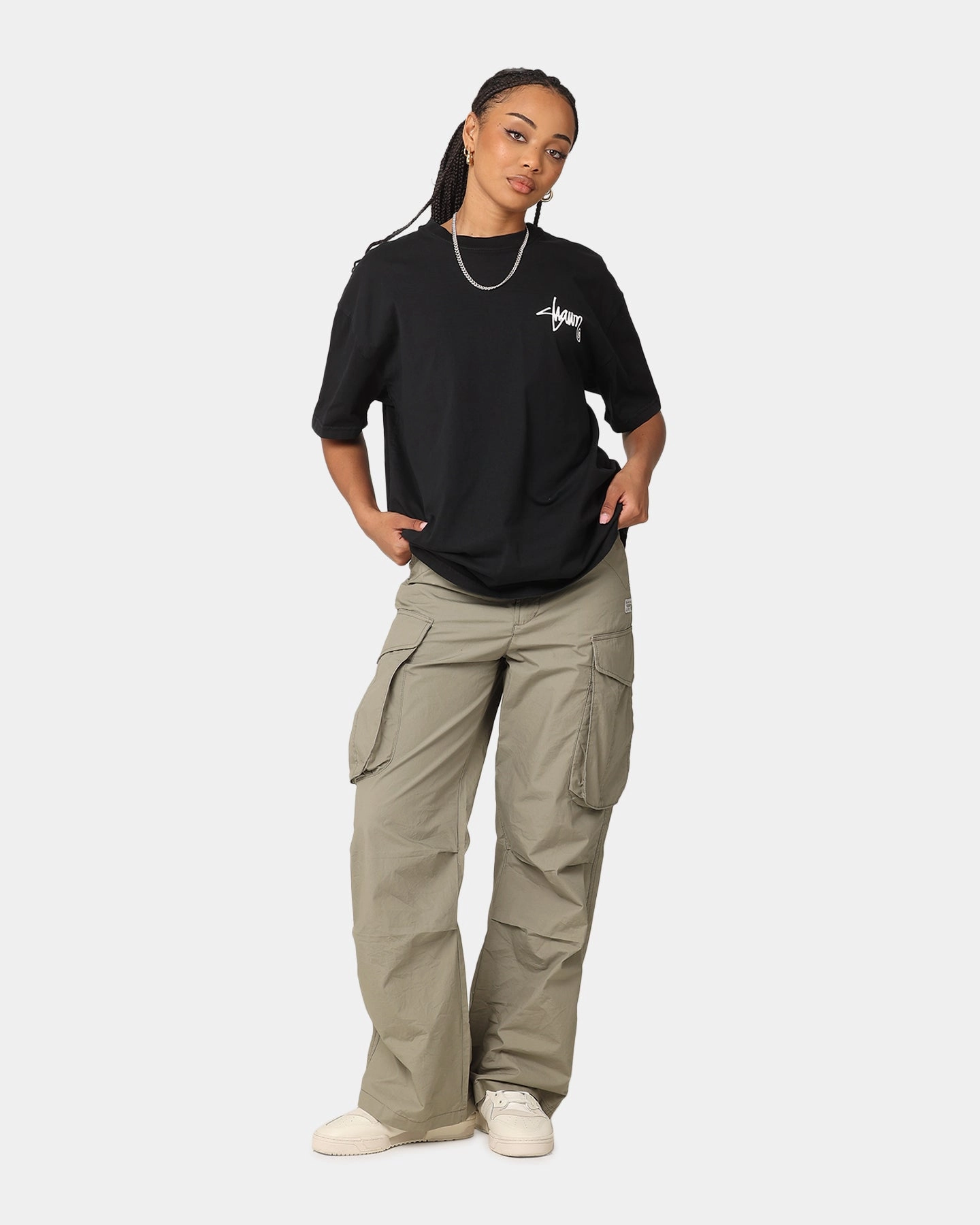 Fashion Fit S Double Roots Dot T-Shirt Washed Black