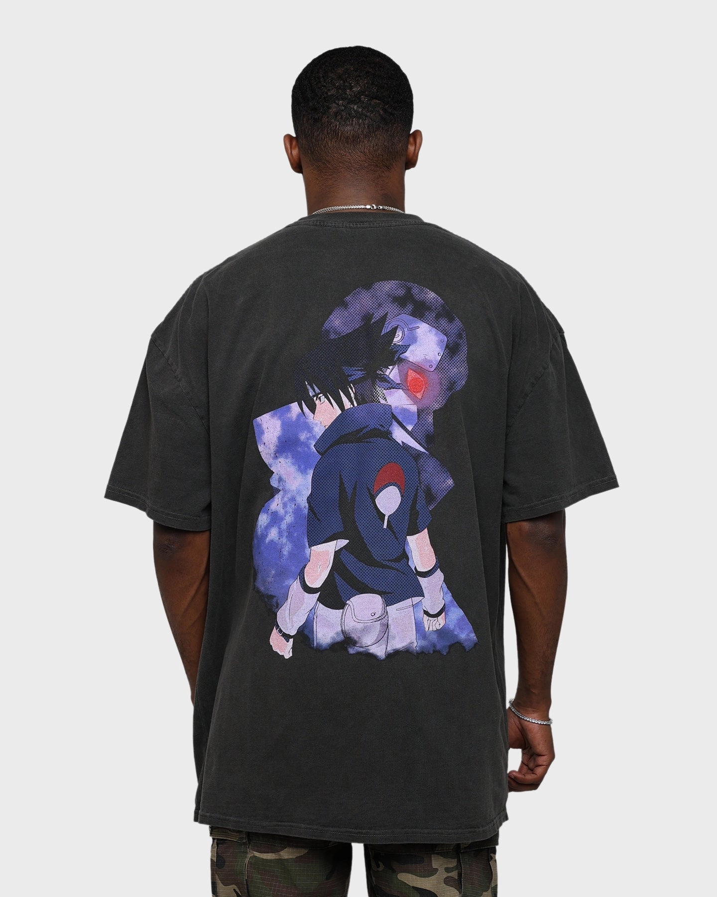 Pocket Detailing Weekend Comfort Wear Goat Crew X Naruto Sasuke Heavyweight Vintage T-Shirt Black Wash