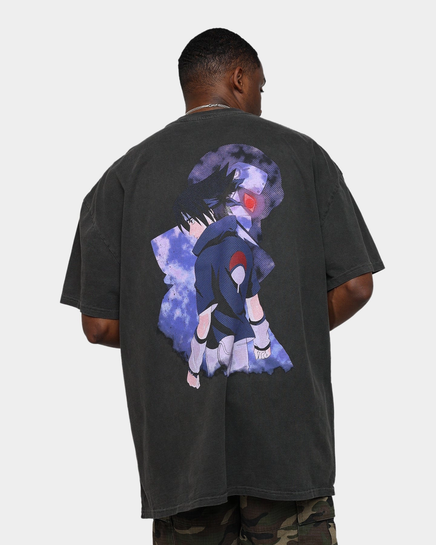 Goat Crew X Naruto Sasuke Heavyweight Vintage T-Shirt Black Wash Feminine Touch Minimalistic Wear
