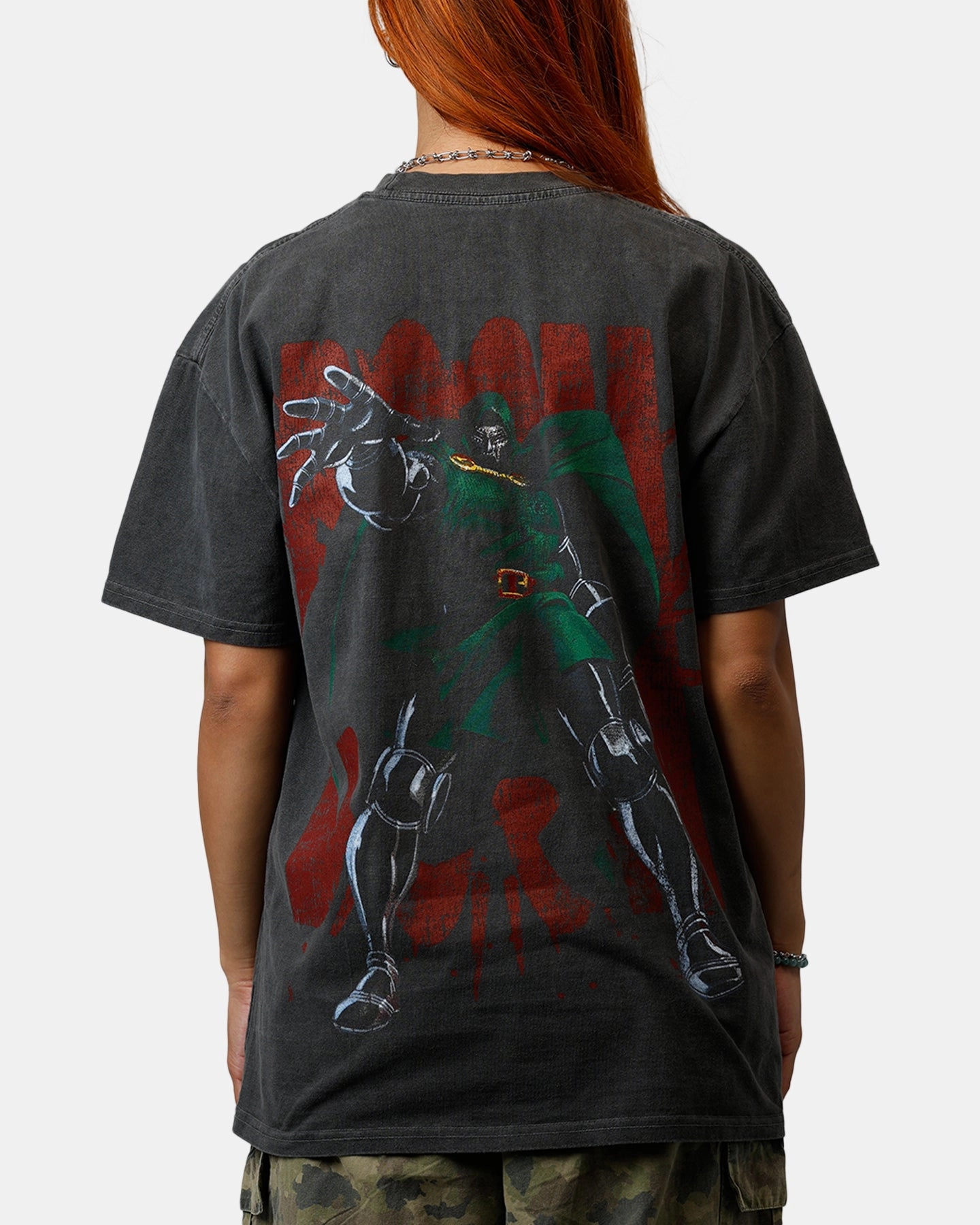 Classic Comfort Style Breathable Wearable American Thrift Marvel Doctor Doom Heavyweight T-Shirt Black Wash