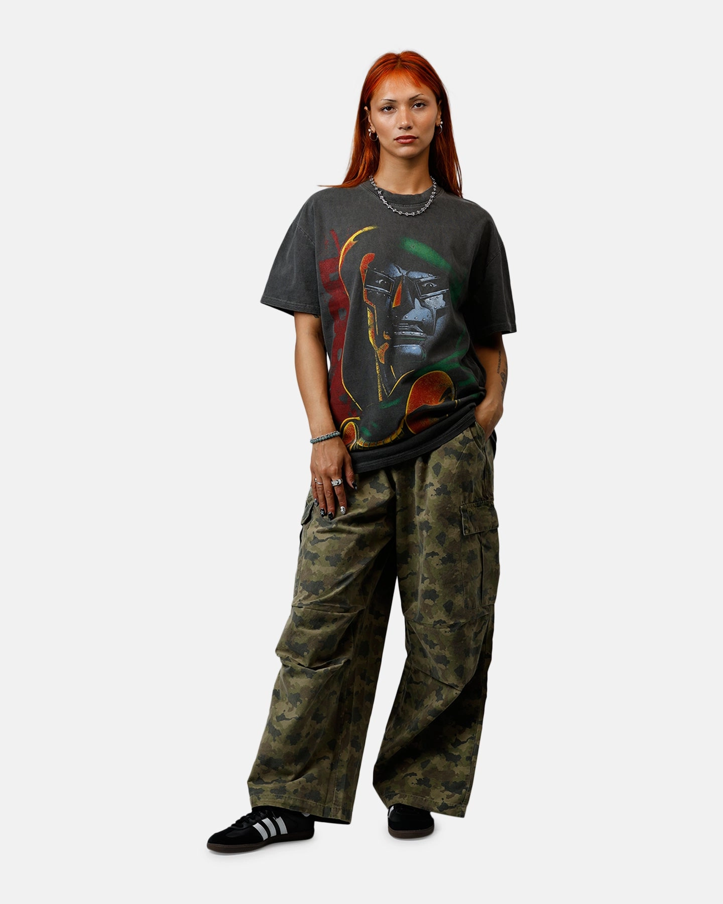 American Thrift Marvel Doctor Doom Heavyweight T-Shirt Black Wash Daily Comfort