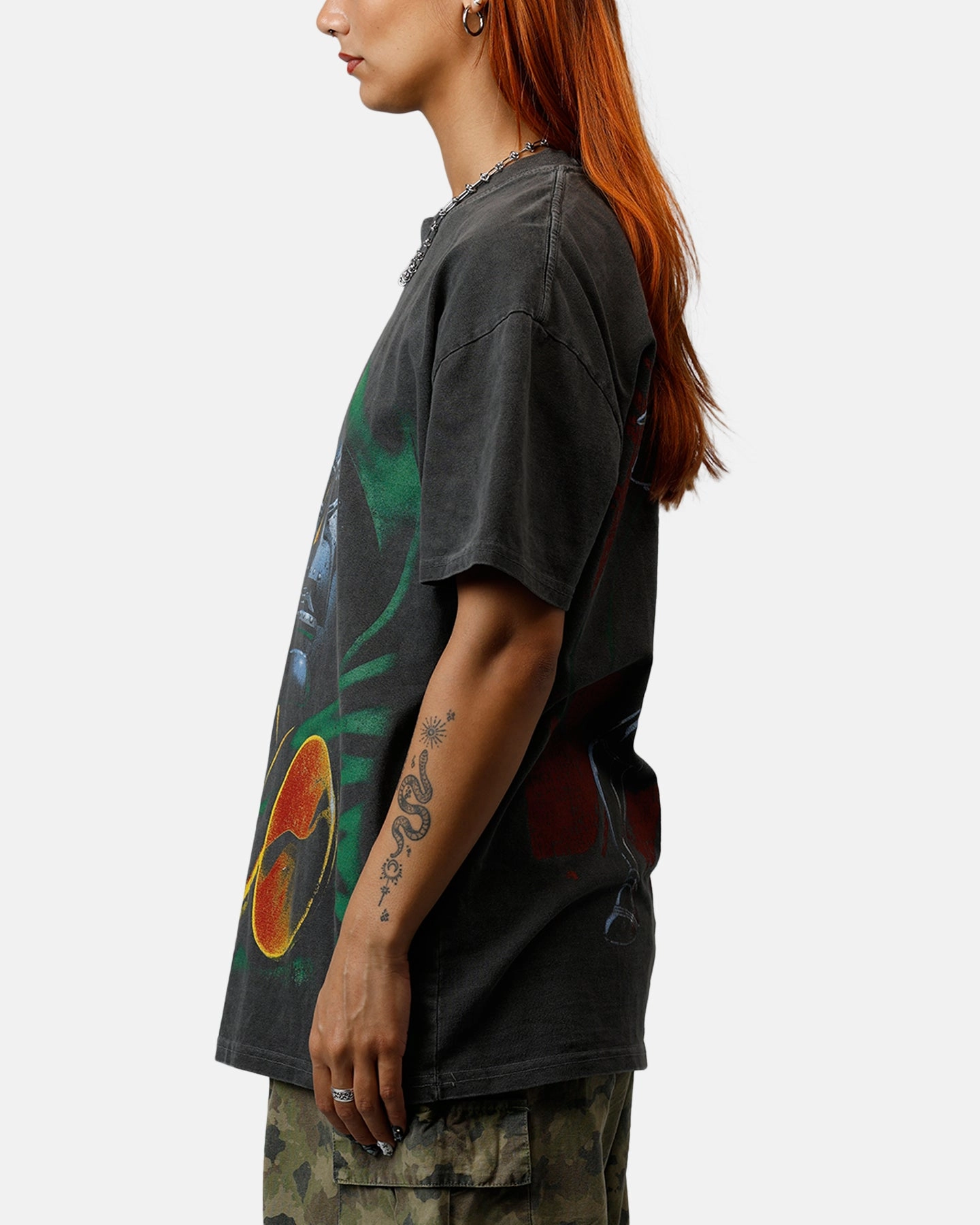 American Thrift Marvel Doctor Doom Heavyweight T-Shirt Black Wash Classic Trend Look warm weather