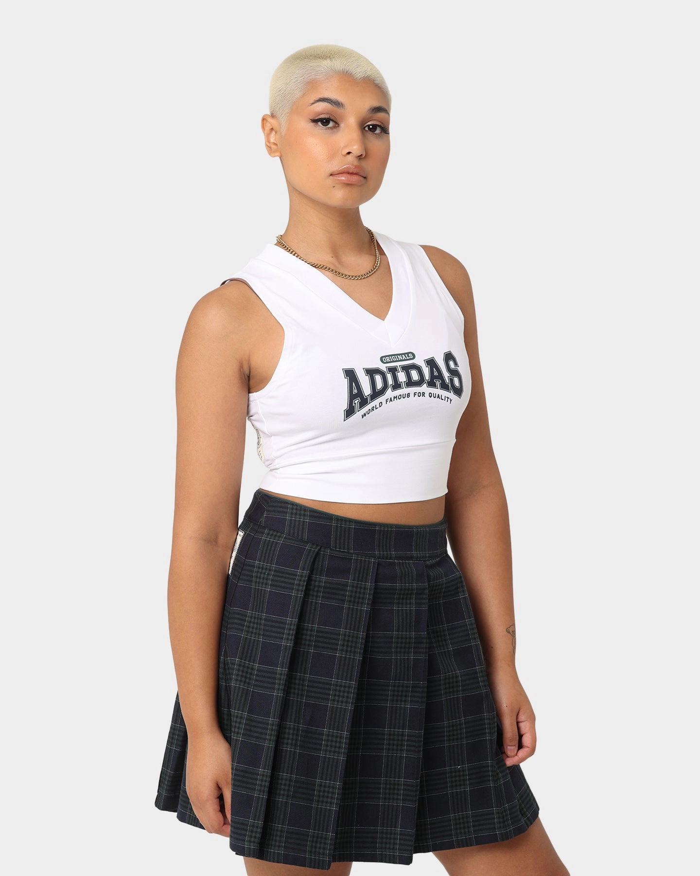 Adidas Women's Original Class Of '72 Crop Top White Windshield Coat
