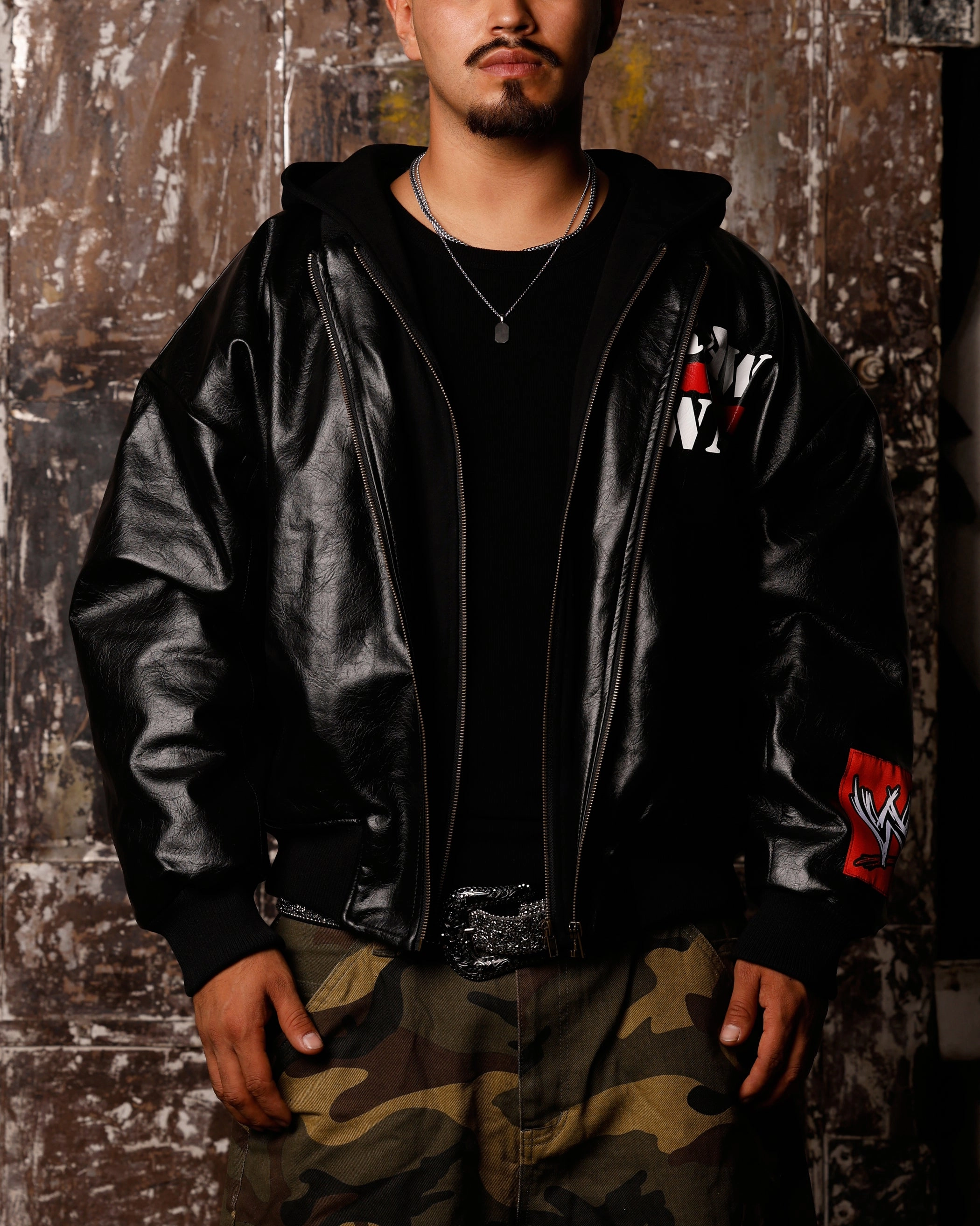 Double Layered Edging low quality Loiter X WWE Raw Is War Jacket Black