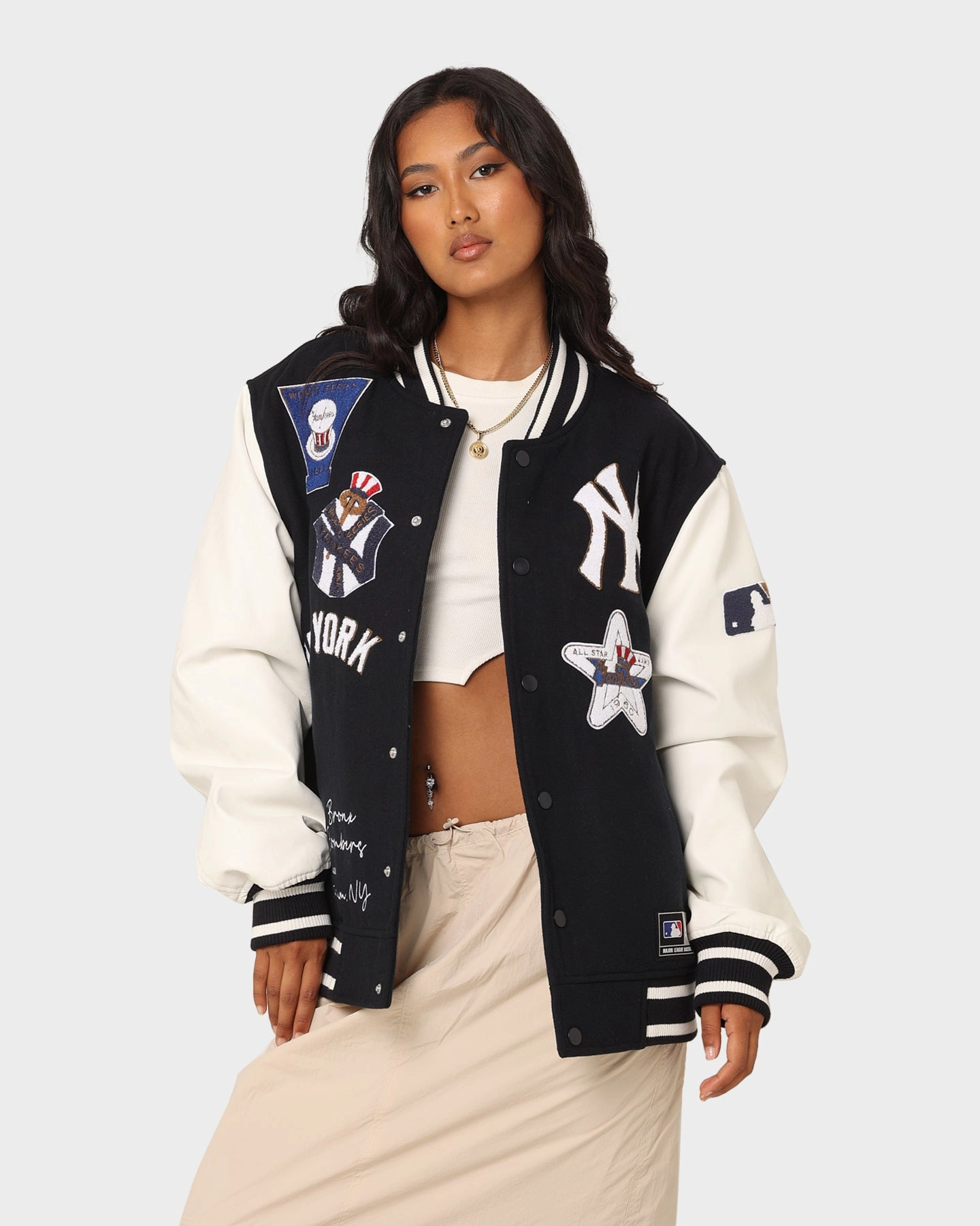 Eco - friendly Majestic Athletic New York Yankees Multi Hit Varsity Jacket True Navy