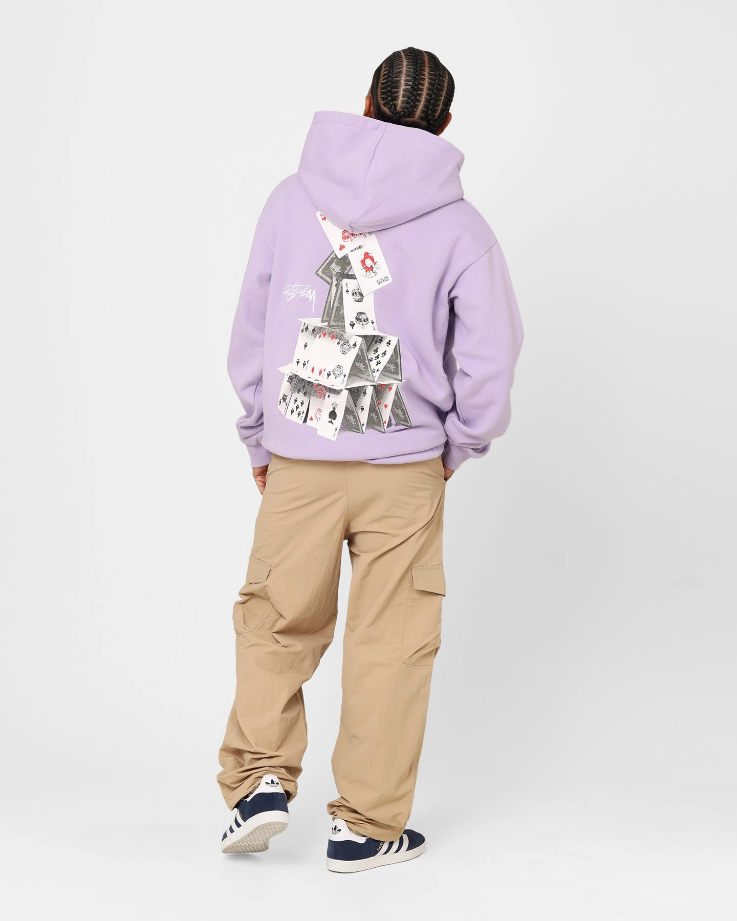 Wind Lock Stussy House Of Cards Hoodie Lilac