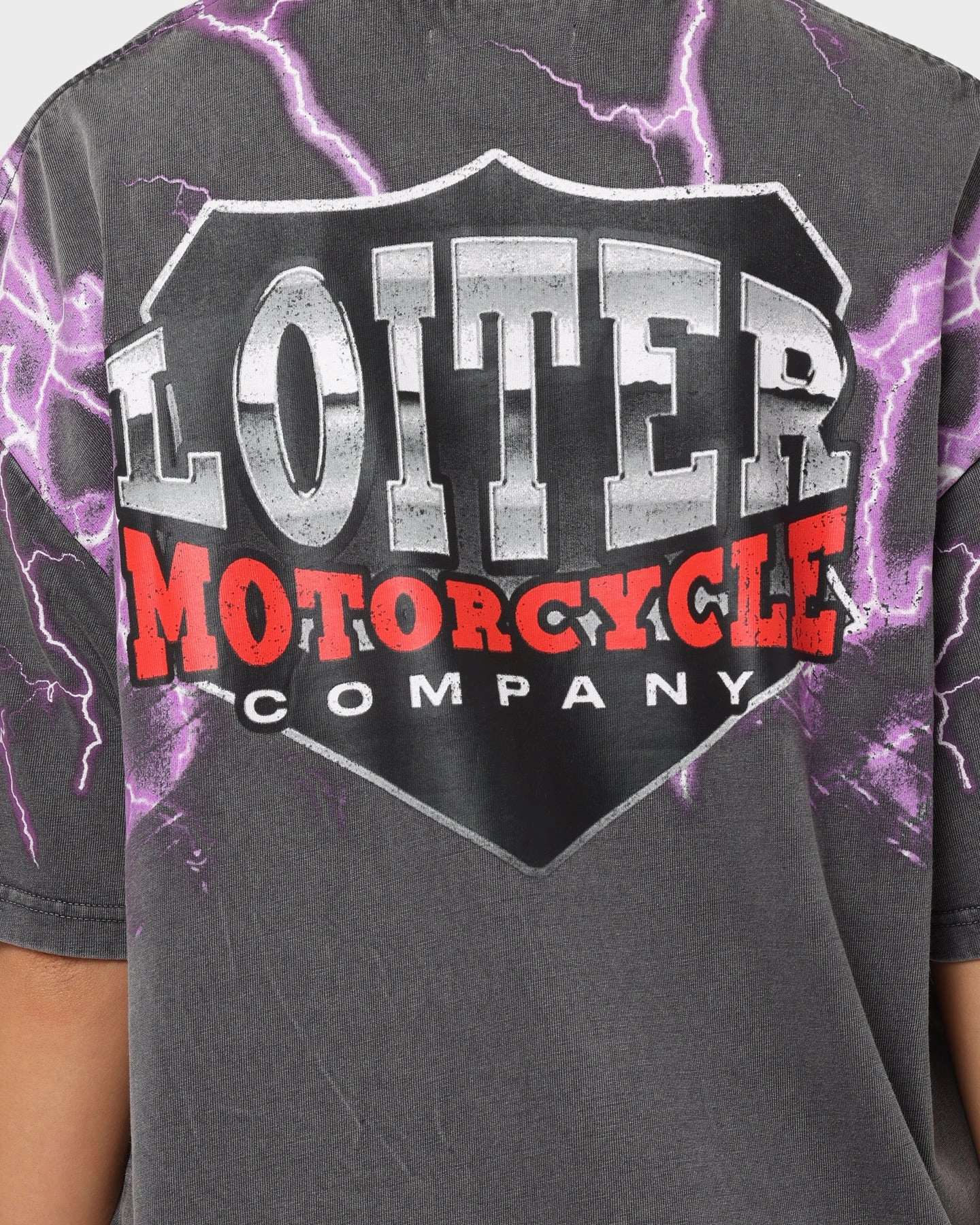 Loiter Lightning Eagle Vintage T-Shirt Charcoal Casual Wearable