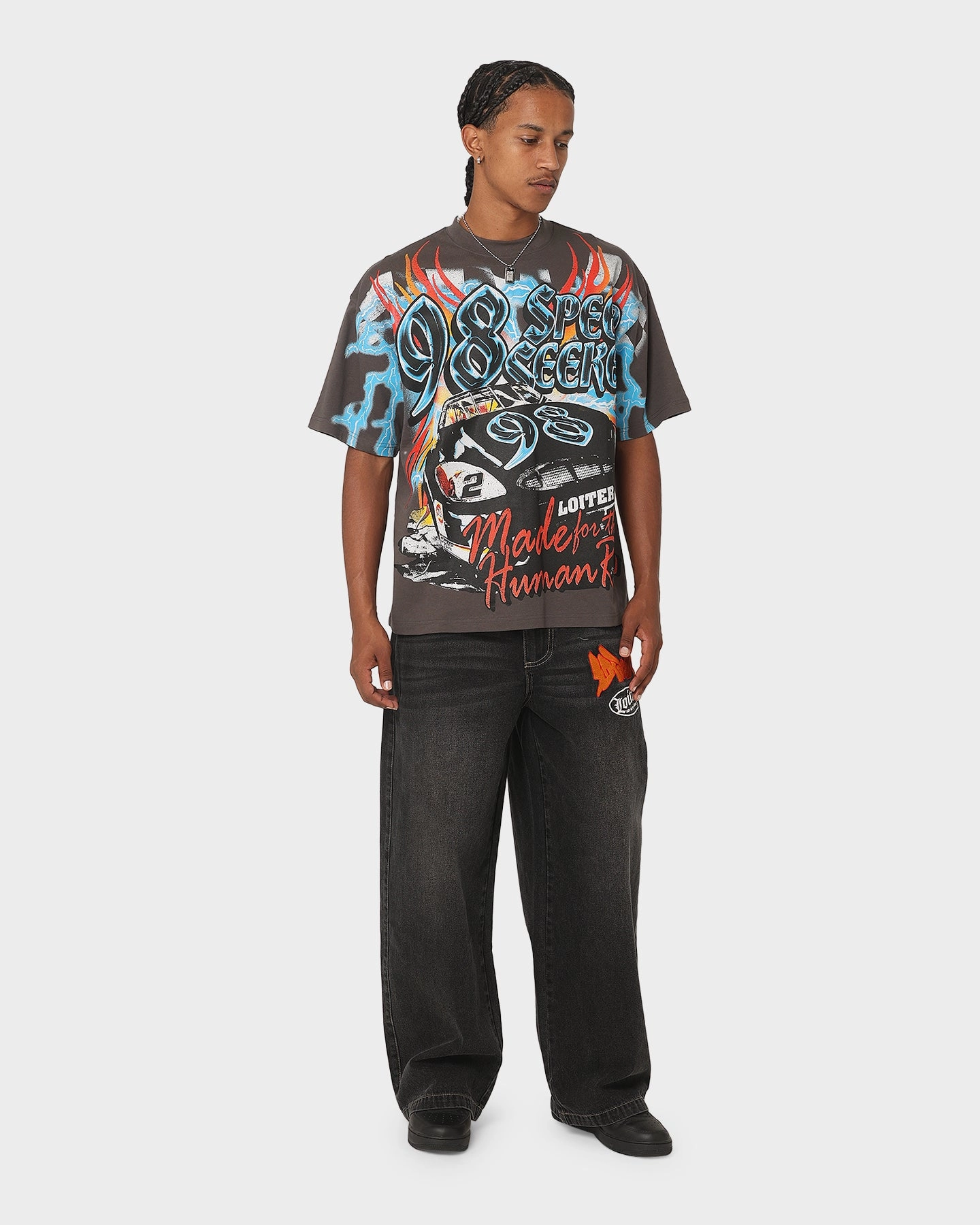 Loiter Speed Seeker Vintage T-Shirt Charcoal Indoor clothing Outdoor Leisure
