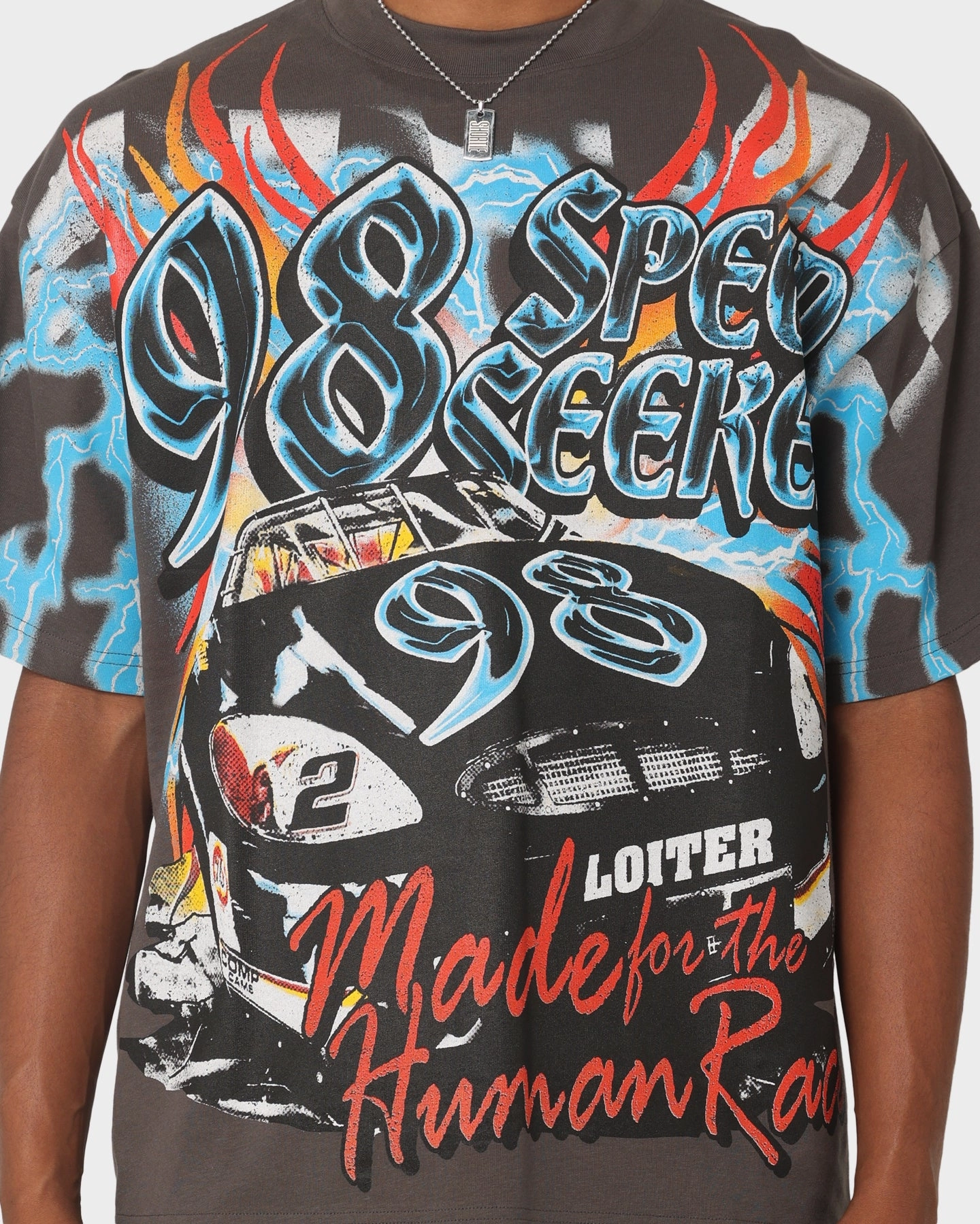 Loiter Speed Seeker Vintage T-Shirt Charcoal Light and Comfortable
