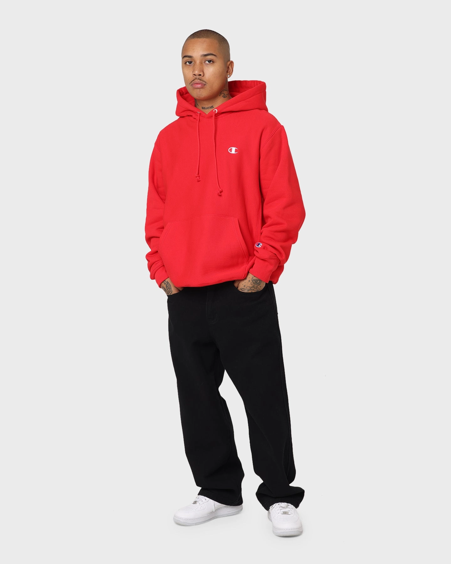 square shape international cooperation Champion Rev Weave Hoodie Red