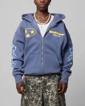 Loiter Solar Zip Hoodie Blue Collectible Reinforced Elbow Patches