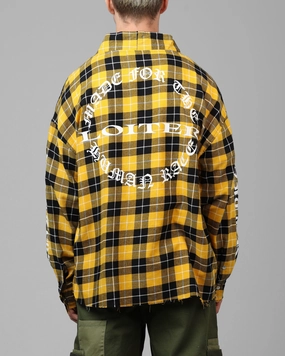 Loiter Kimono Flannel Yellow/Black exploration Double Layer Design