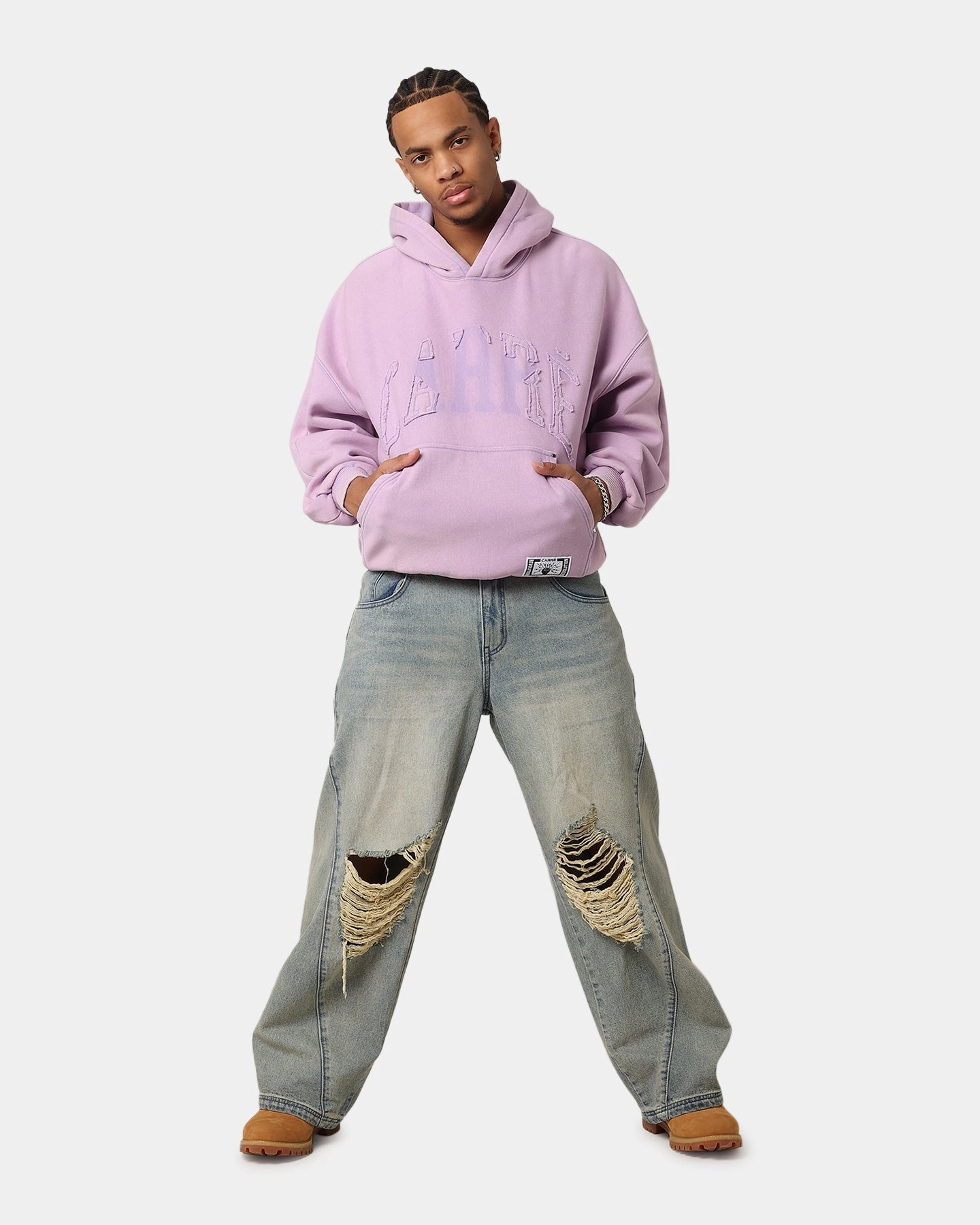 Knee Length Carre Con-Star Hoodie Washed Purple
