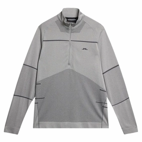 City Look J.Lindeberg Jimmy Mid Layer Golf Pullover Light Gray Melange - FW23 Men
