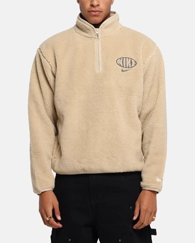 No Collar Nike Club Sustainable Winterized Half Zip Top Grain/Medium Ash Grey