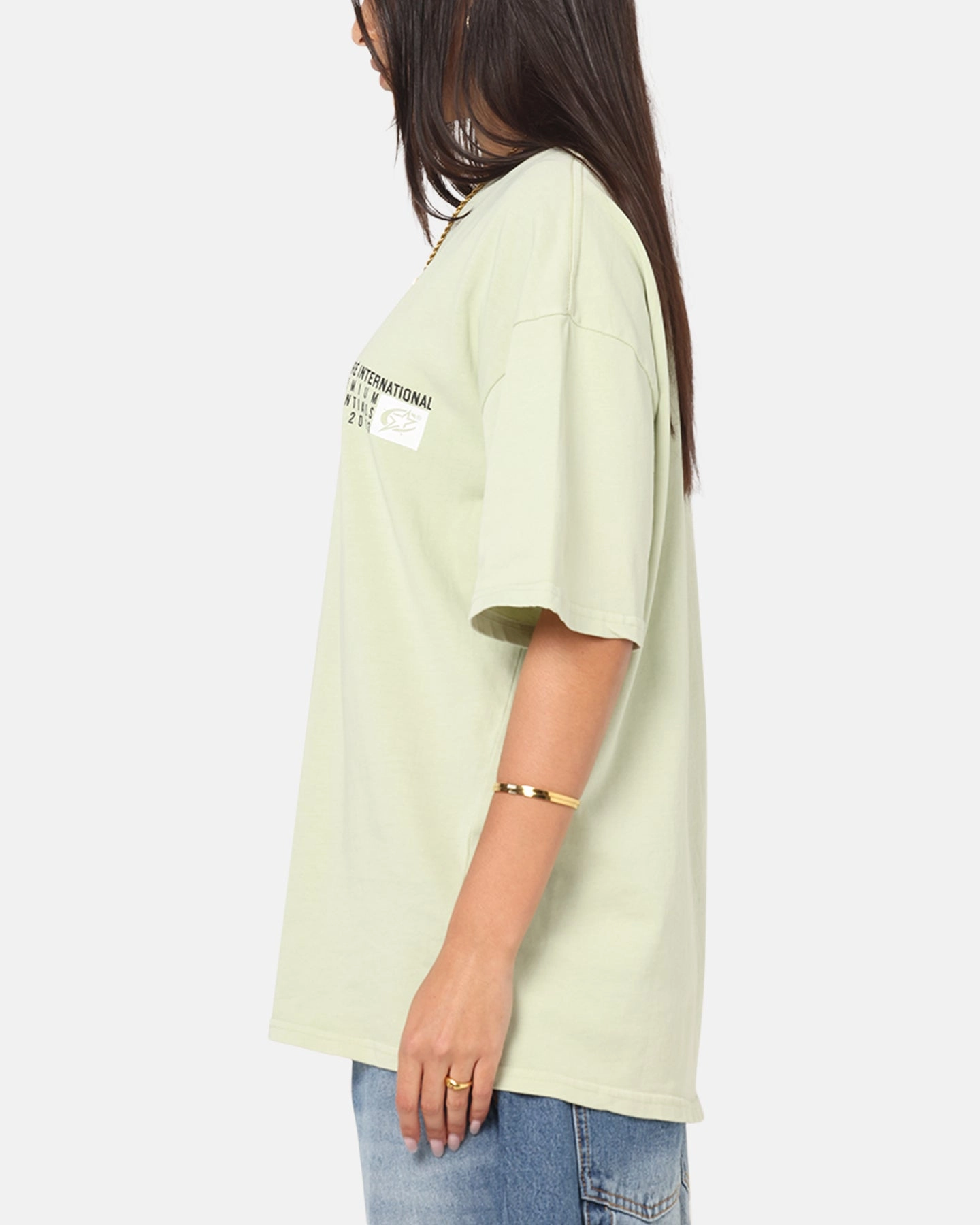 Perfect for Vacation Bold Design Carre C-Star Level T-Shirt Sage