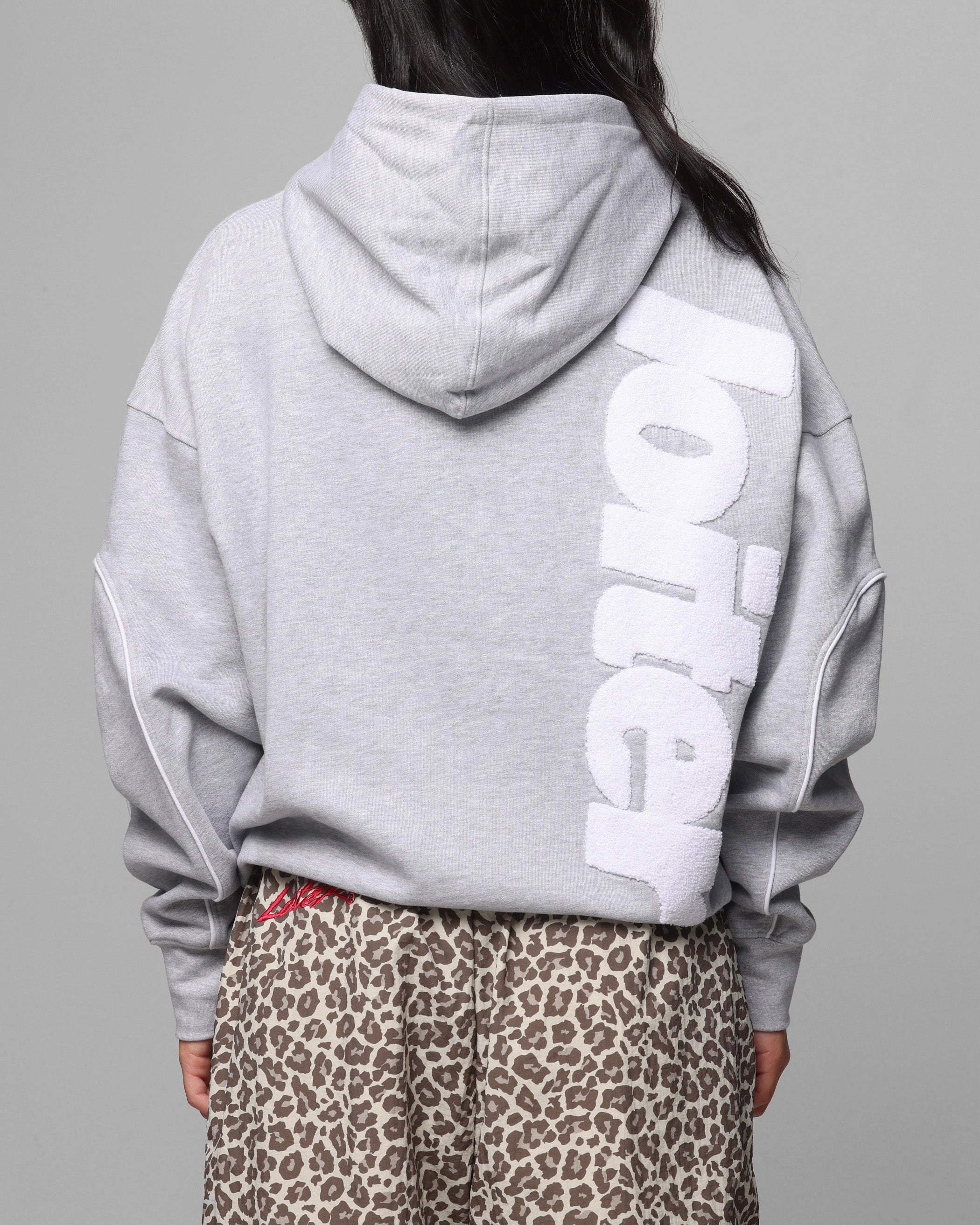 Heavy Duty Zipper kind Loiter Pin Line Premium Hoodie Grey Marle