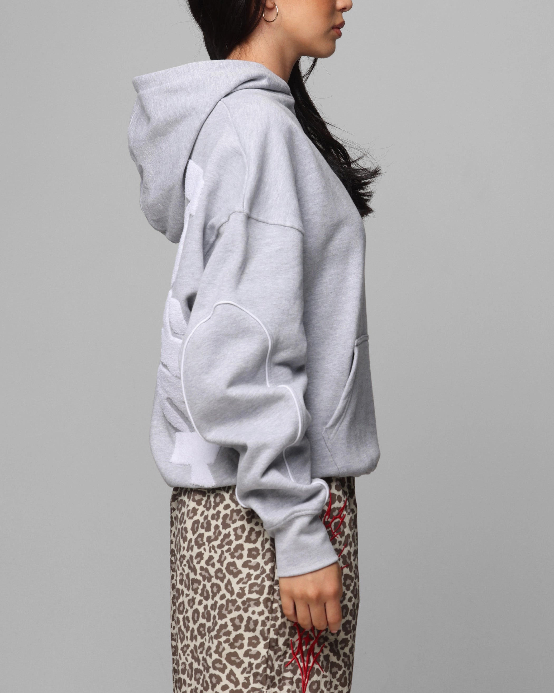Winter Essentials Aid Loiter Pin Line Premium Hoodie Grey Marle