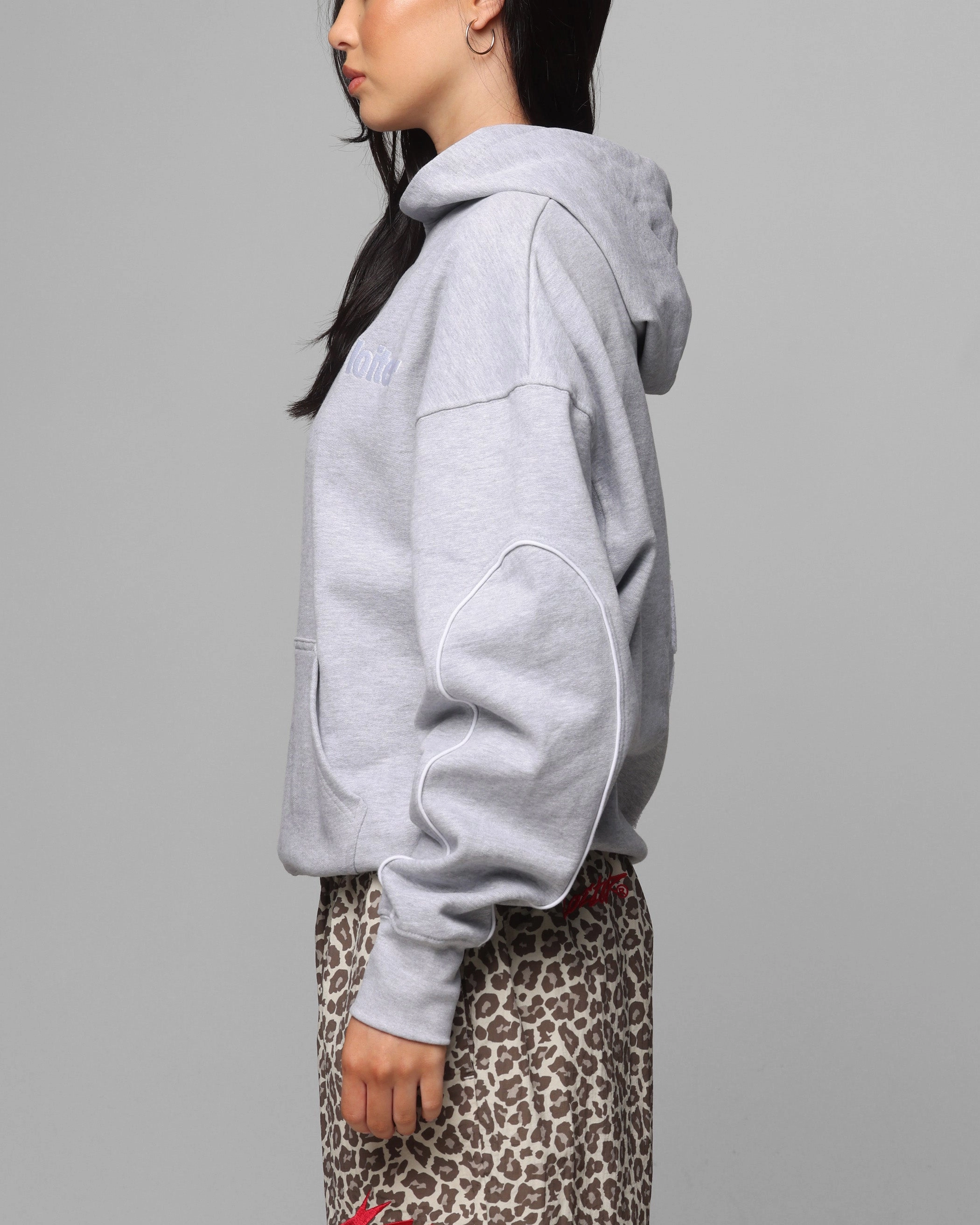 Love Bonded seams Loiter Pin Line Premium Hoodie Grey Marle