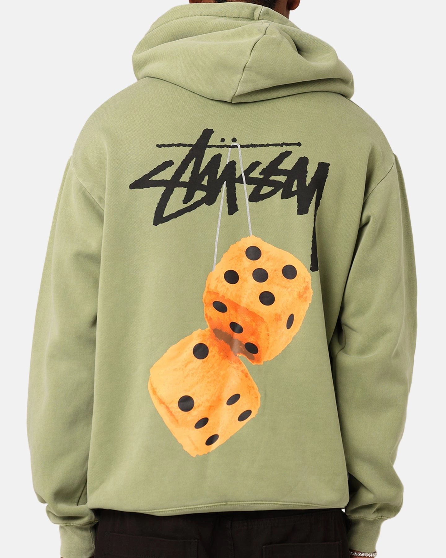 St??ssy Fuzzy Dice Fleece Hoodie Pigment Artichoke Noise Free Movement