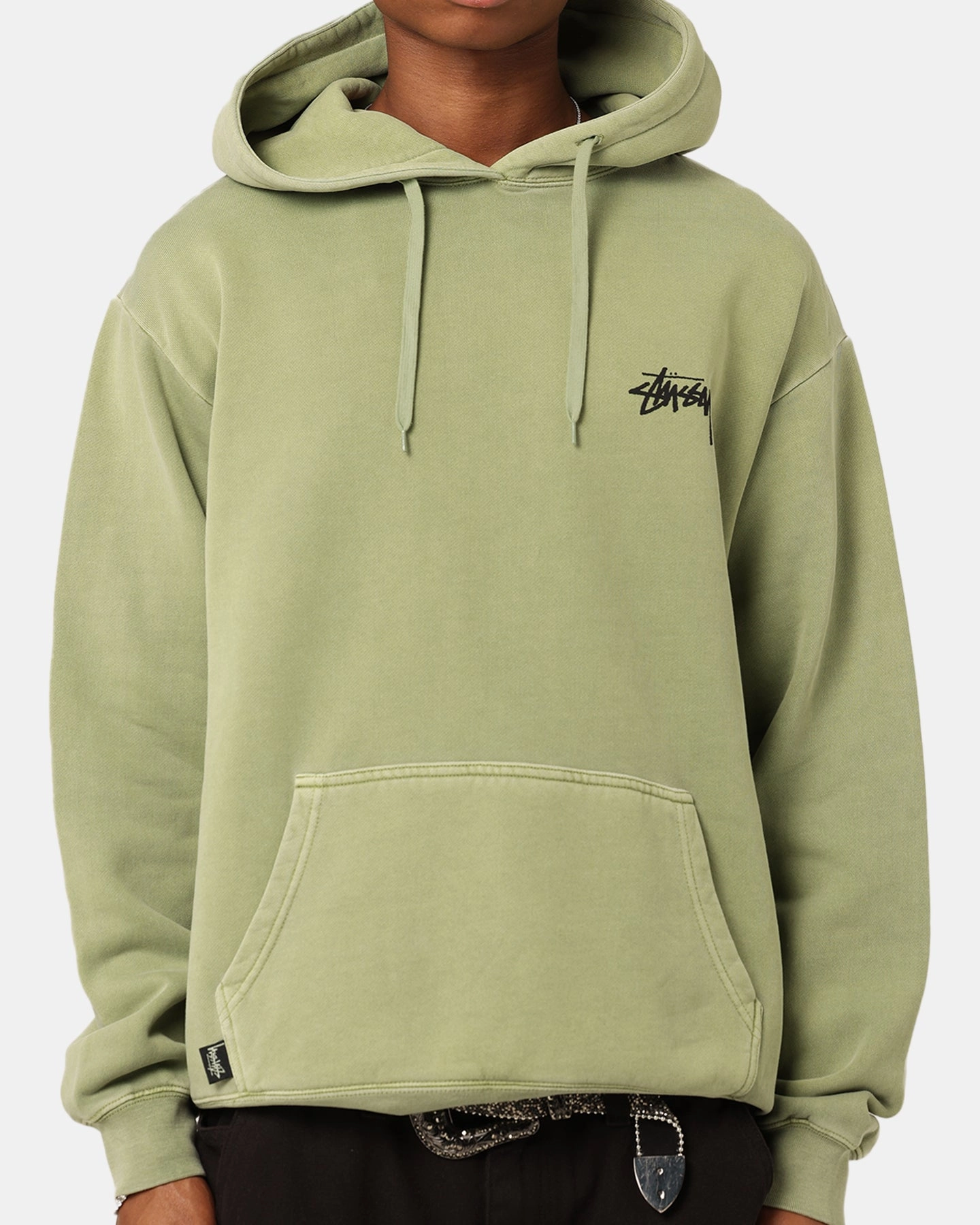 Hidden Zipper Closure St??ssy Fuzzy Dice Fleece Hoodie Pigment Artichoke