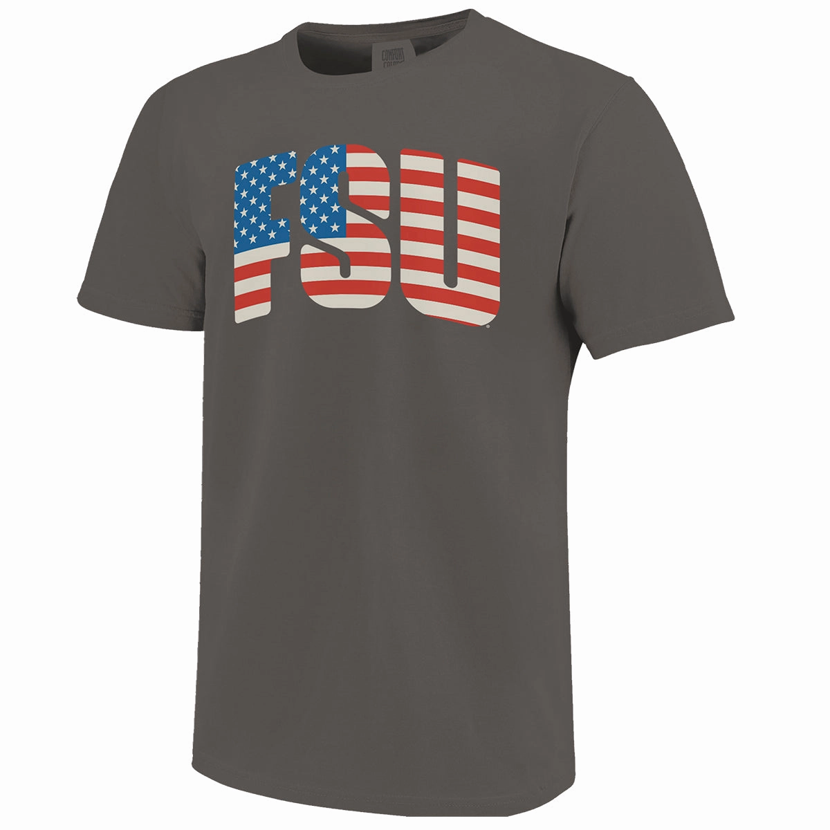 Image One Comfort Colors American Flag FSU Short Sleeve T-shirt - Gray Trendy popularity