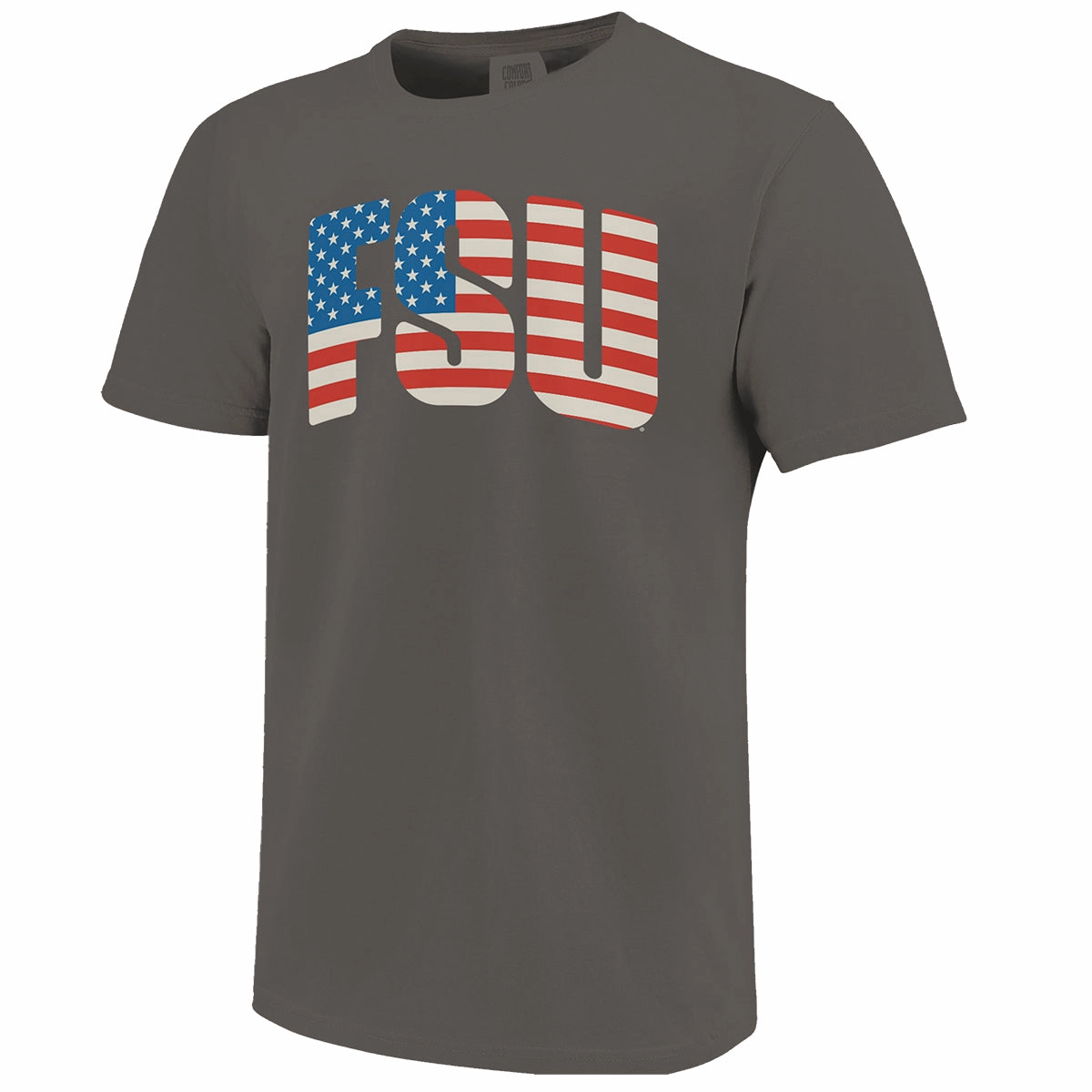 Image One Comfort Colors American Flag FSU Short Sleeve T-shirt - Gray Versatile Layering