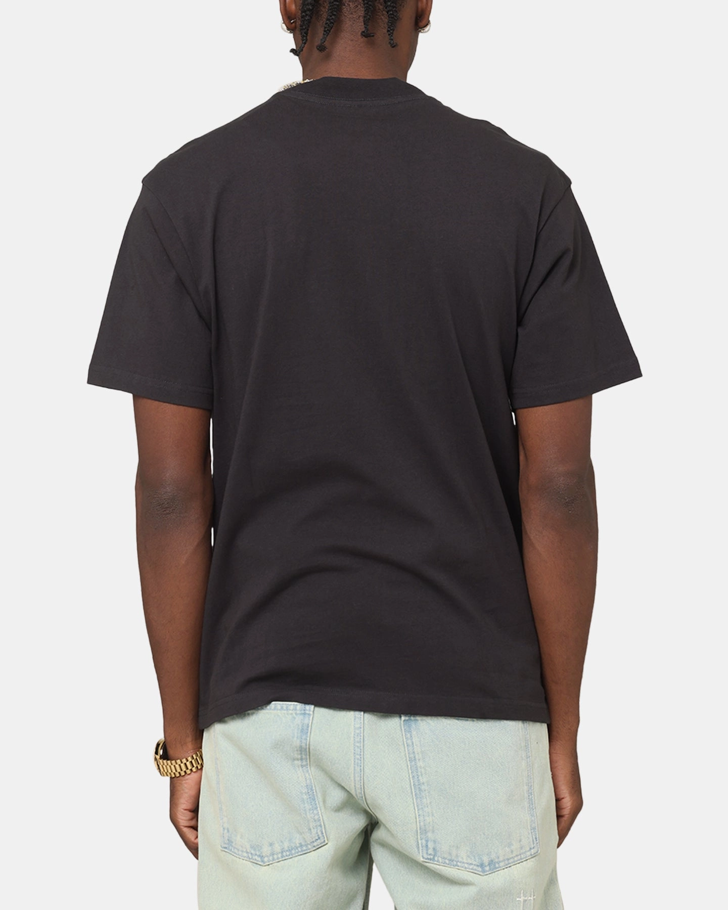 Mitchell & Ness Chicago Bulls Pinnacle T-Shirt Faded Black Layering Comfort Durable Ribbed Hem