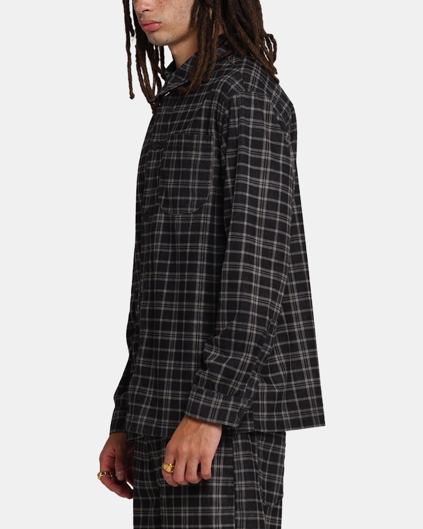 Non Restrictive Fit XXIII Plaid Corduroy Jacket Black/Grey