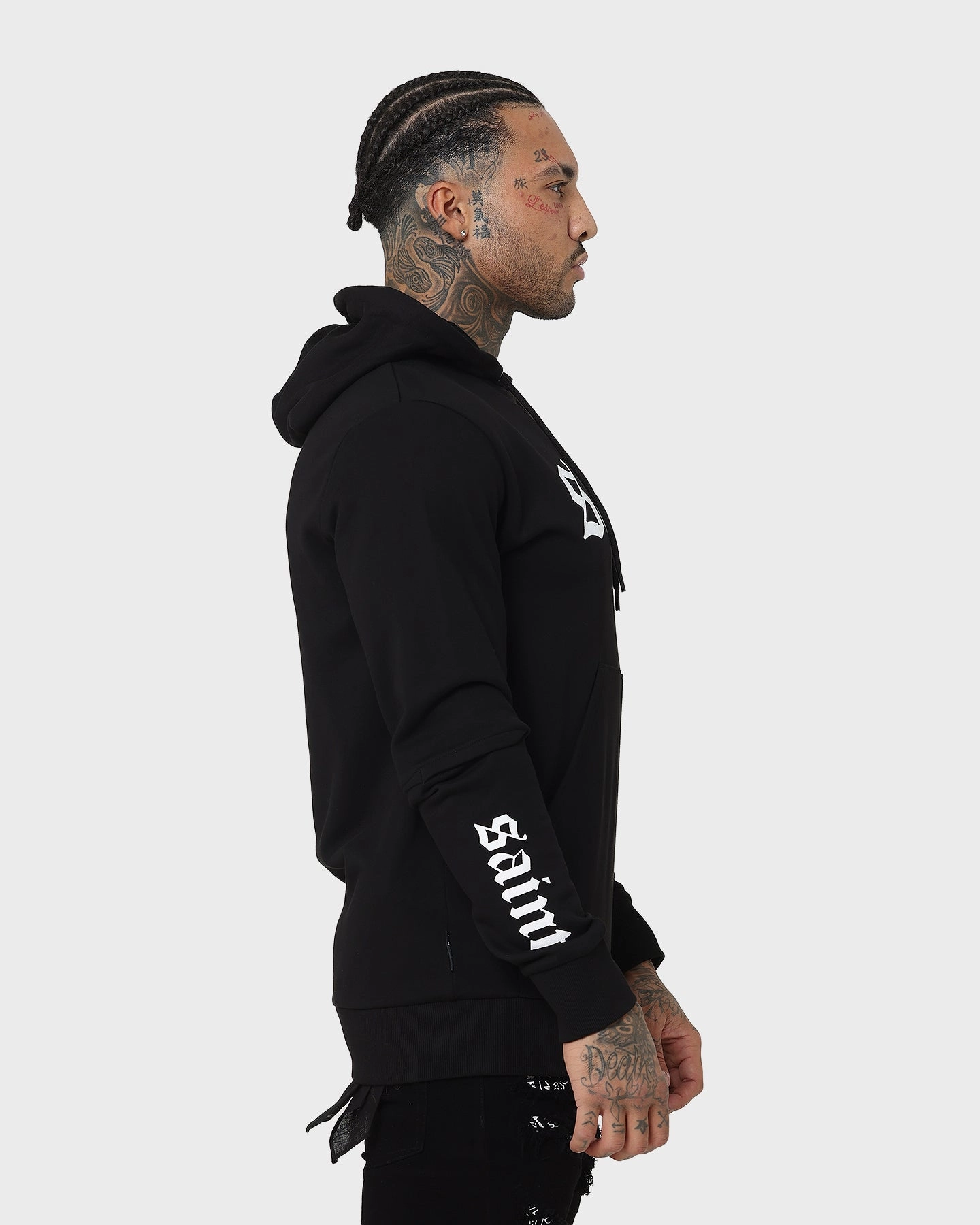 Warm Layer Saint Morta Gothica New Age Hoodie Black/White