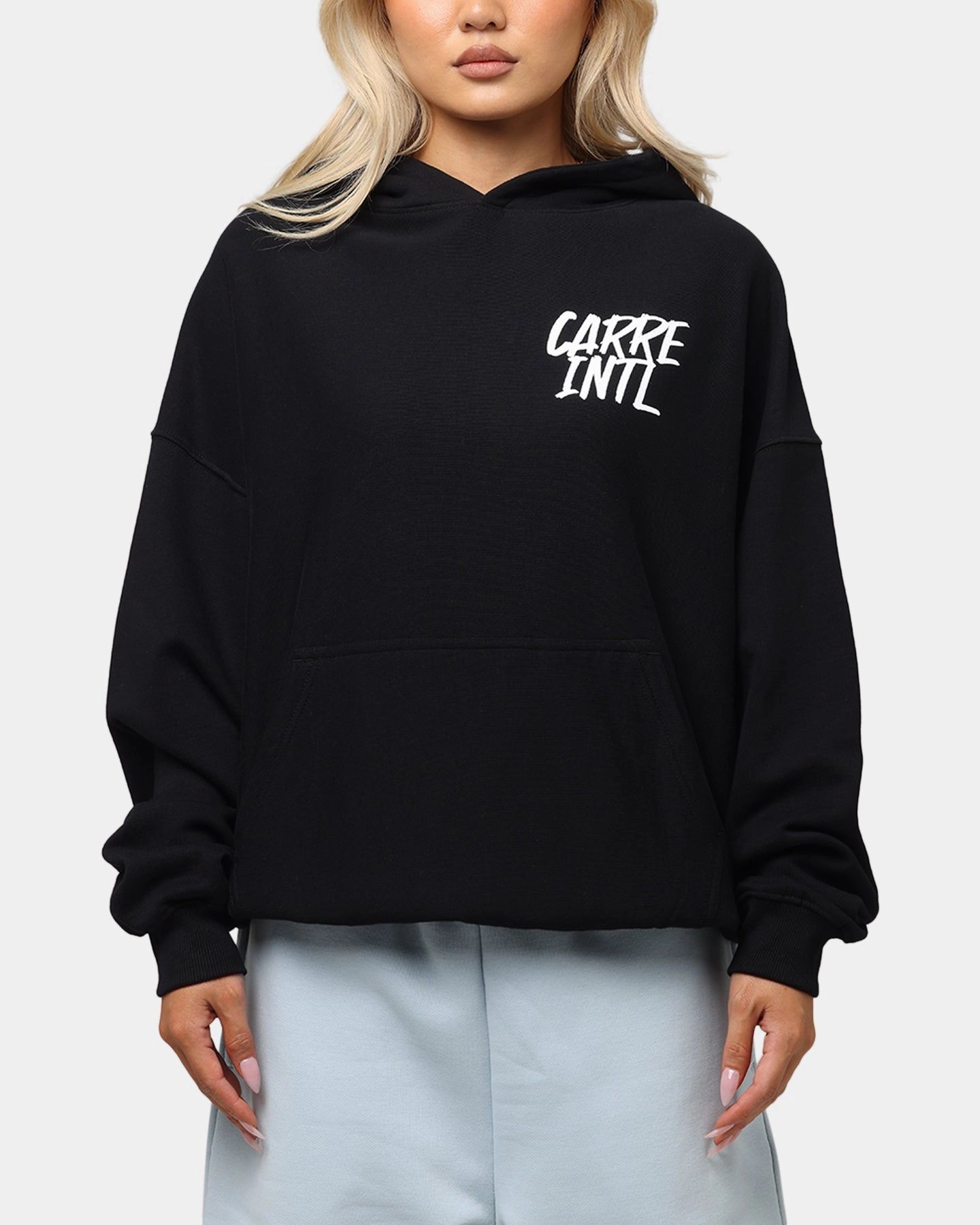 Carre International Hoodie Black Relaxed Motion