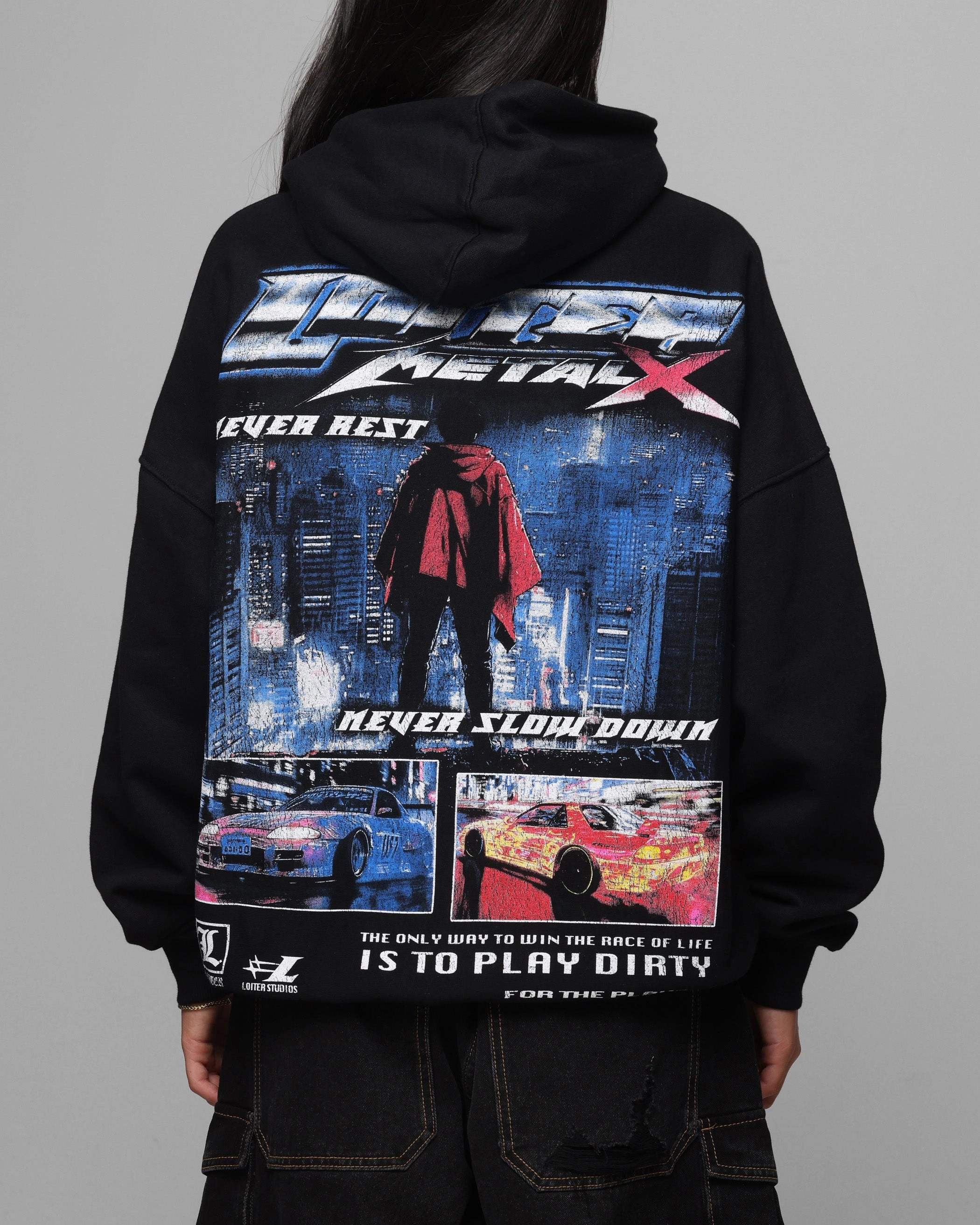 Loiter Speed Vintage Hoodie Black Medal