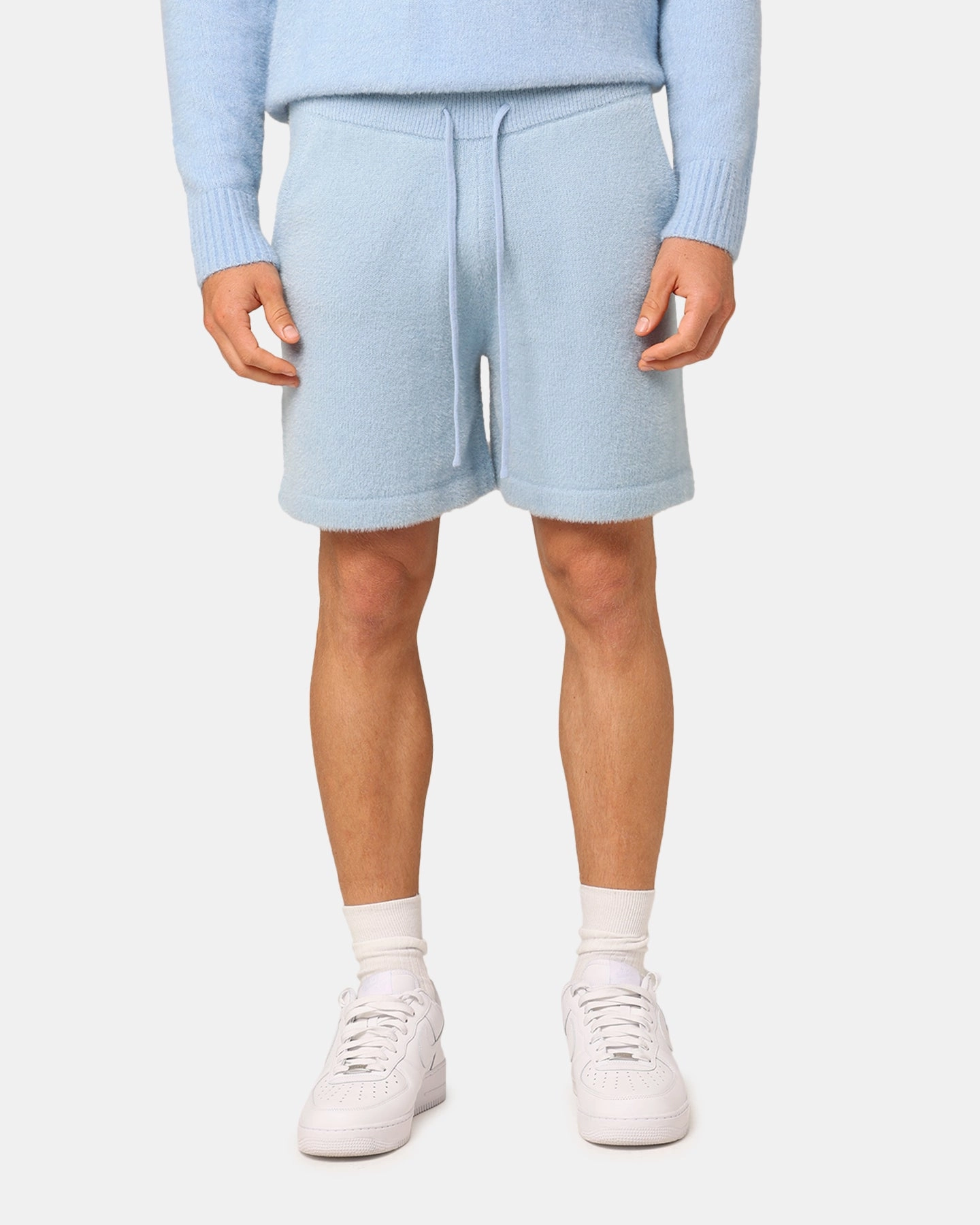 XXIII Fluffy Knit Shorts Blue high waisted Cross Ventilation Channels