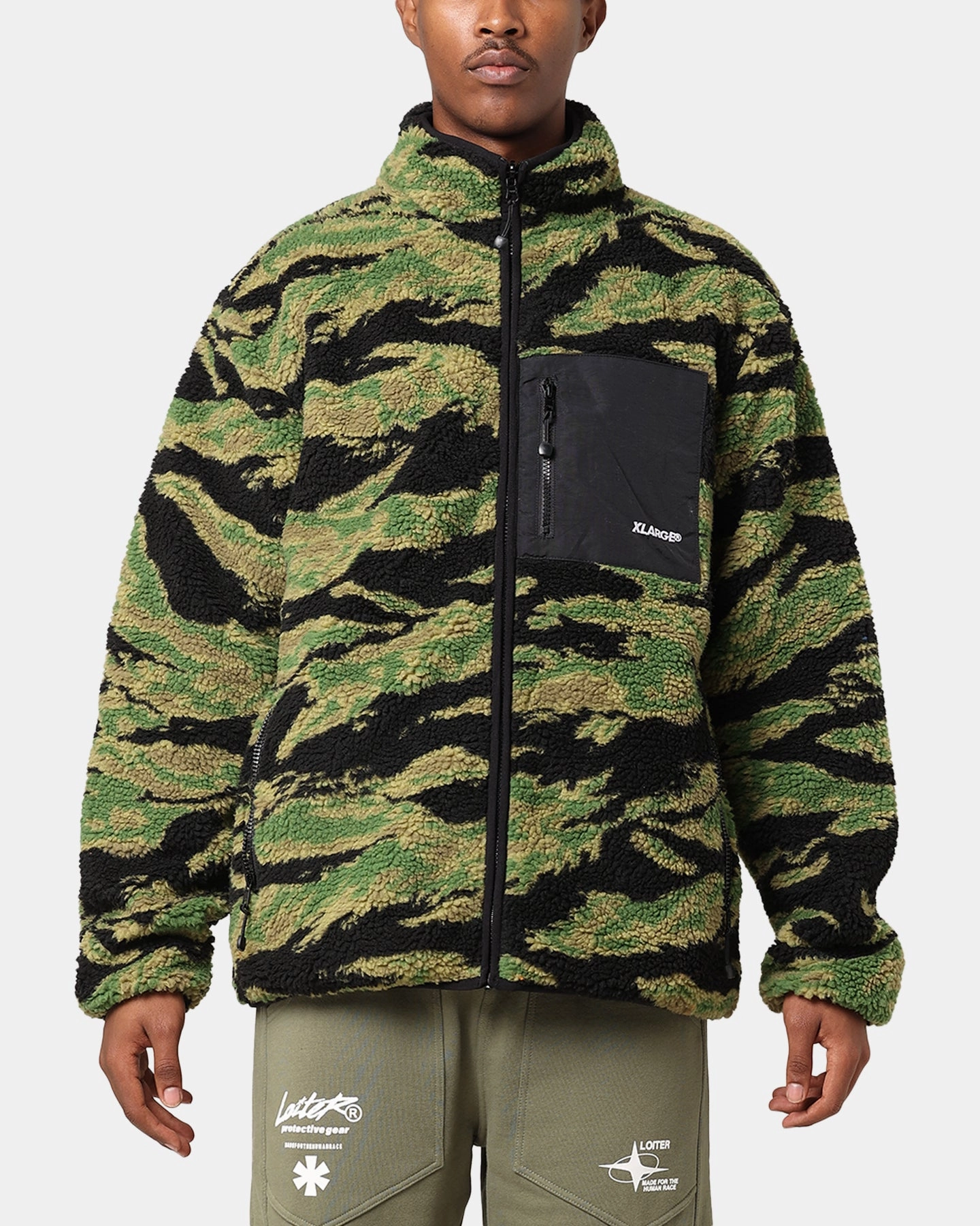 Approve Zip Off Detailing X-Large Reversible Sherpa Jacket Black/Camo