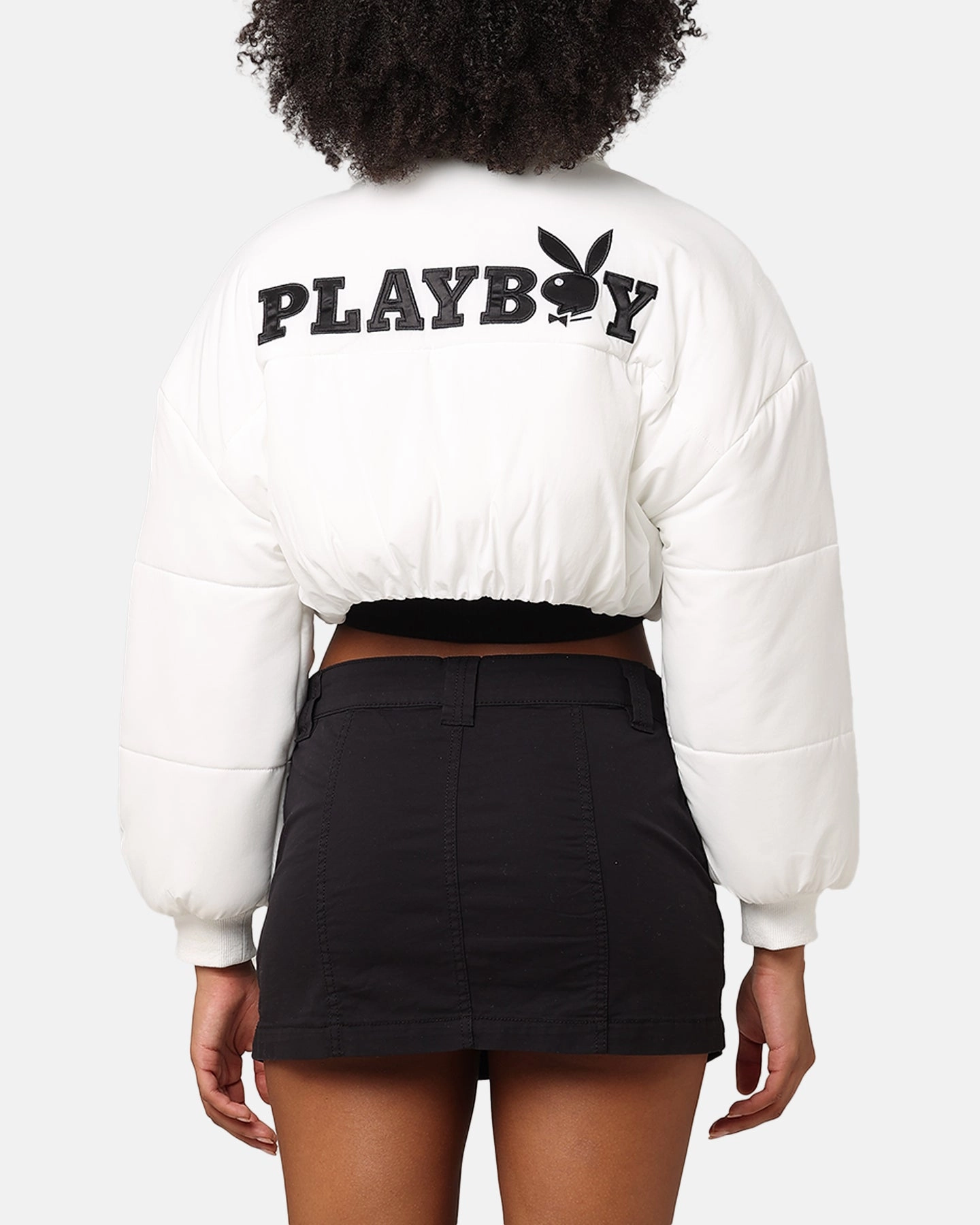 Playboy Bunny O Cropped Puffer Jacket White Stroll