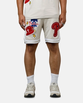 Elastic hem Flexible Gusset New Era Philadelphia Phillies 'Logo Select' Summer Shorts Stone