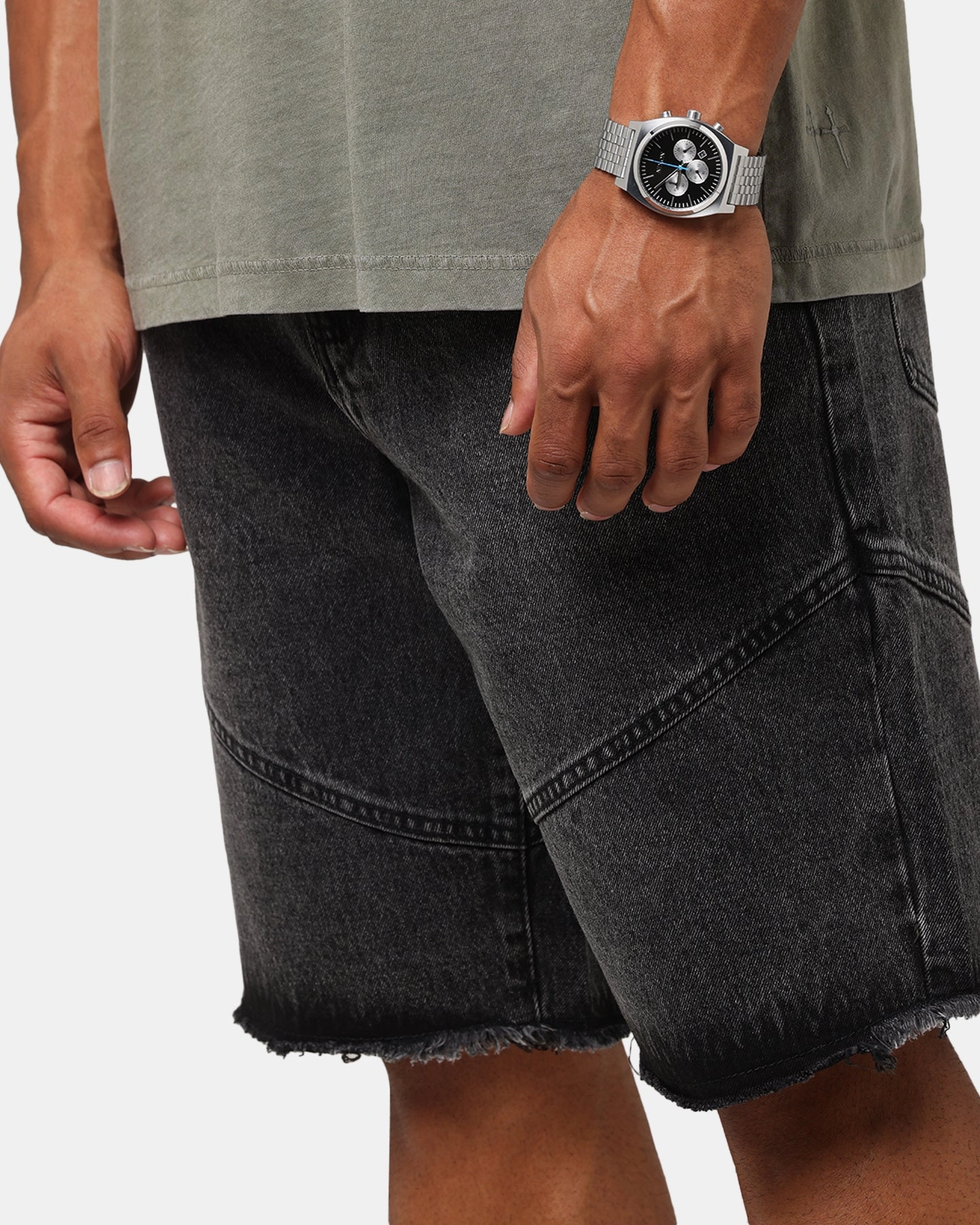 Noise Free Fabric hat Saint Morta Armoury Baggy Denim Shorts Black Shadow