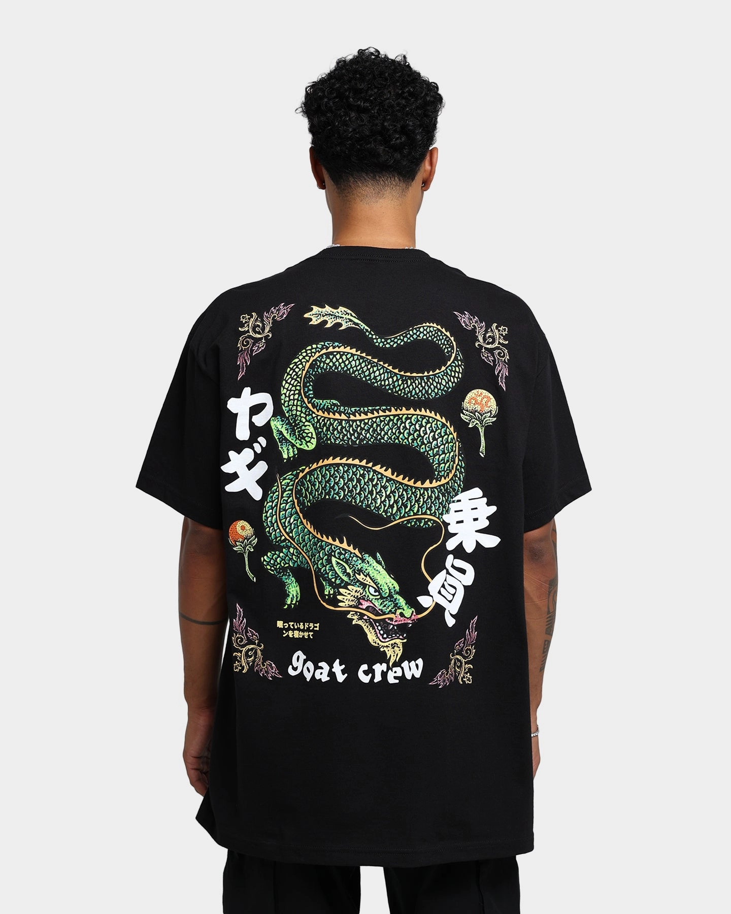 Goat Crew Sleeping Dragons T-Shirt Black color blocking Chilly Style