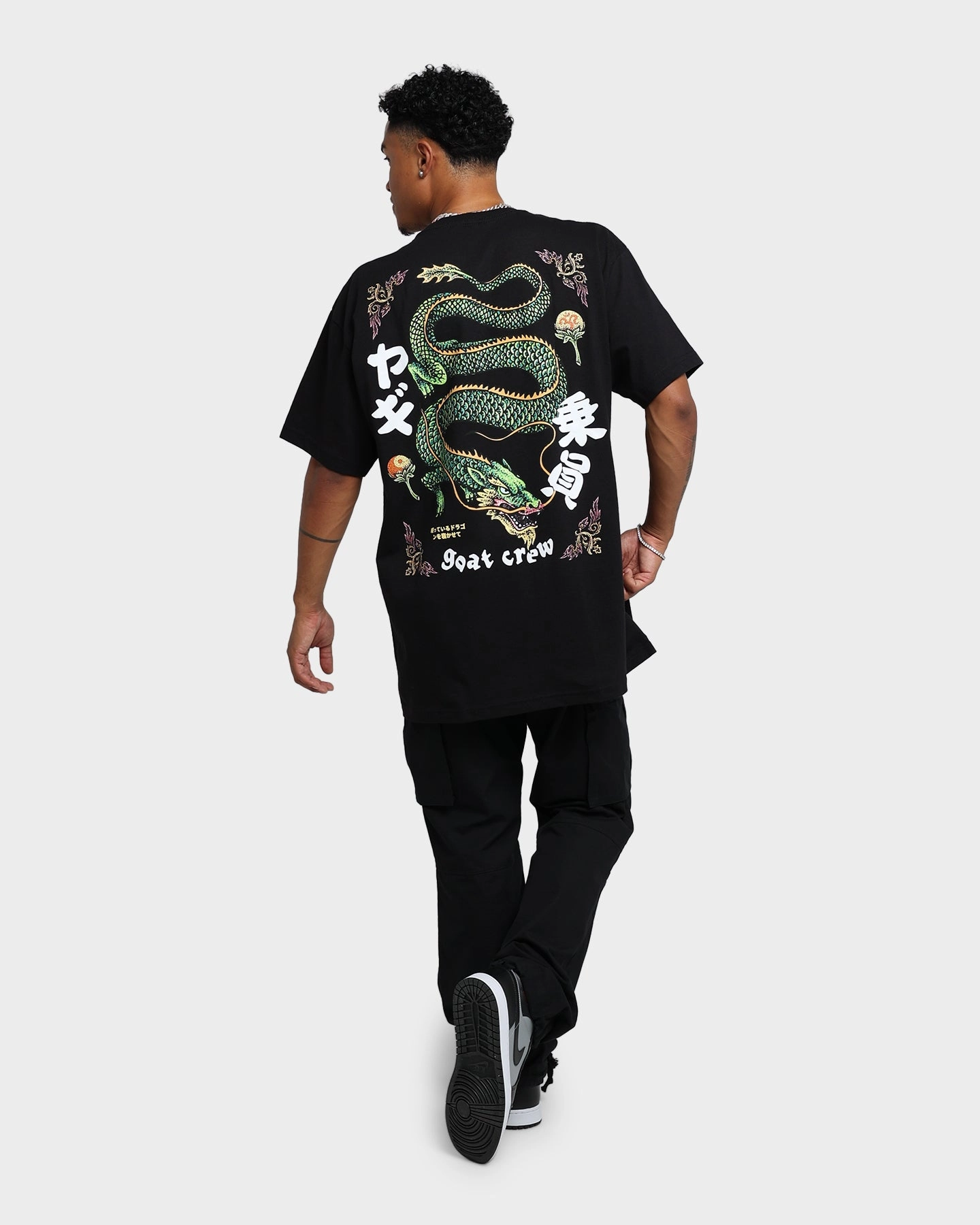 Goat Crew Sleeping Dragons T-Shirt Black Casual Style UV Protection