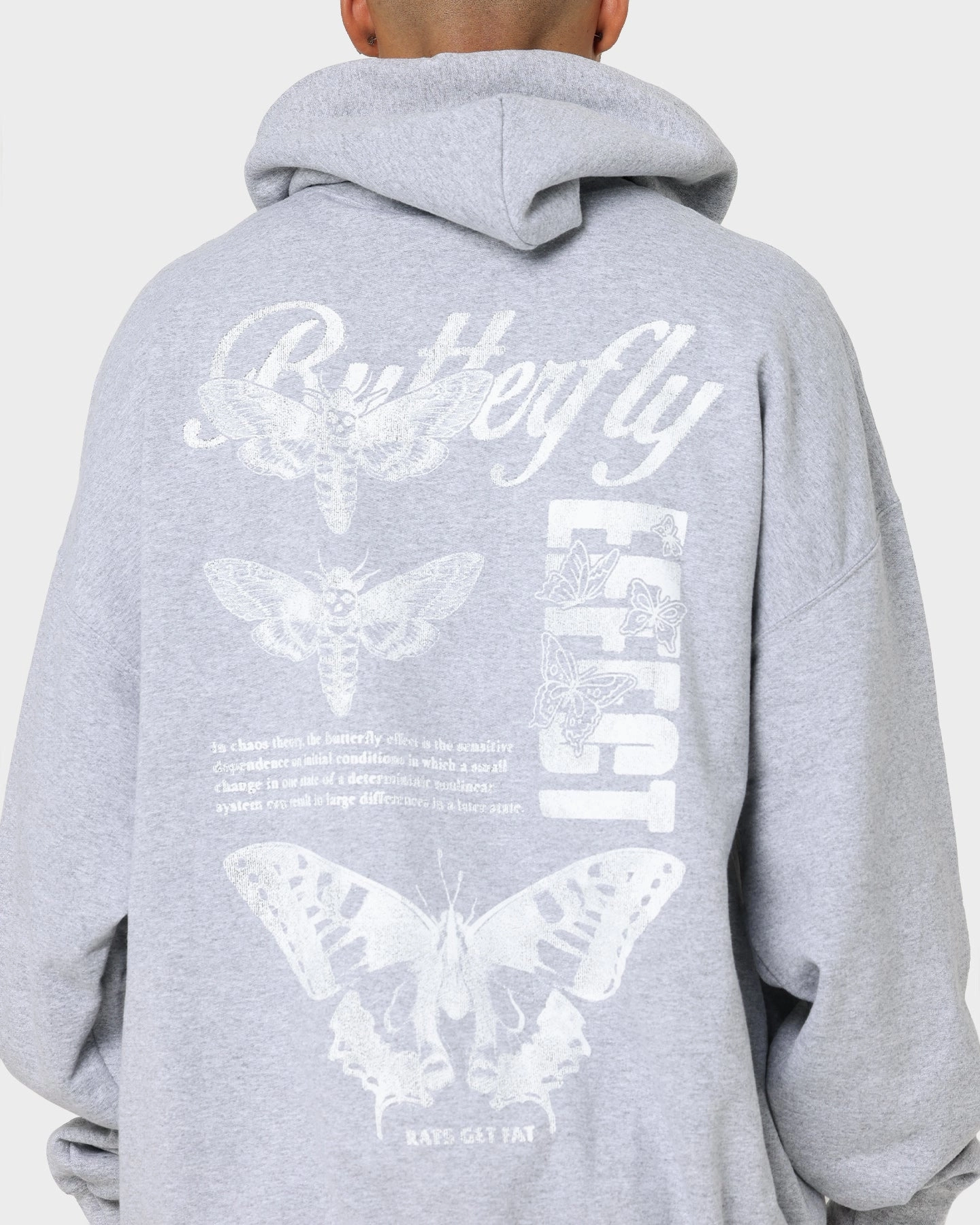 Rats Get Fat Butterfly Effect Hoodie Grey Vintage Style