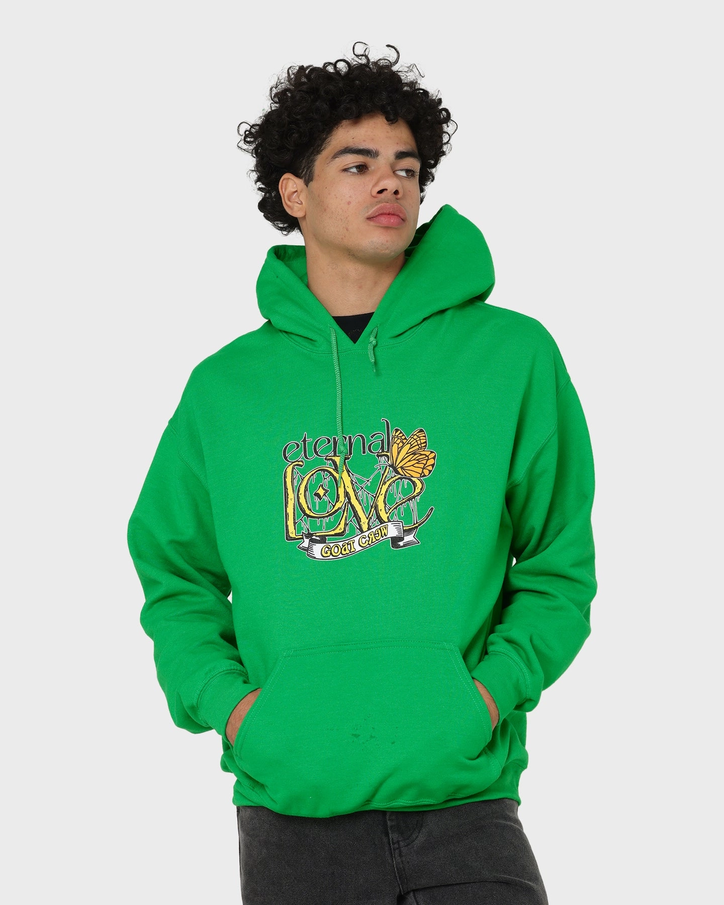 AbrasionResistant Finish Goat Crew Eternal Love Hoodie Green