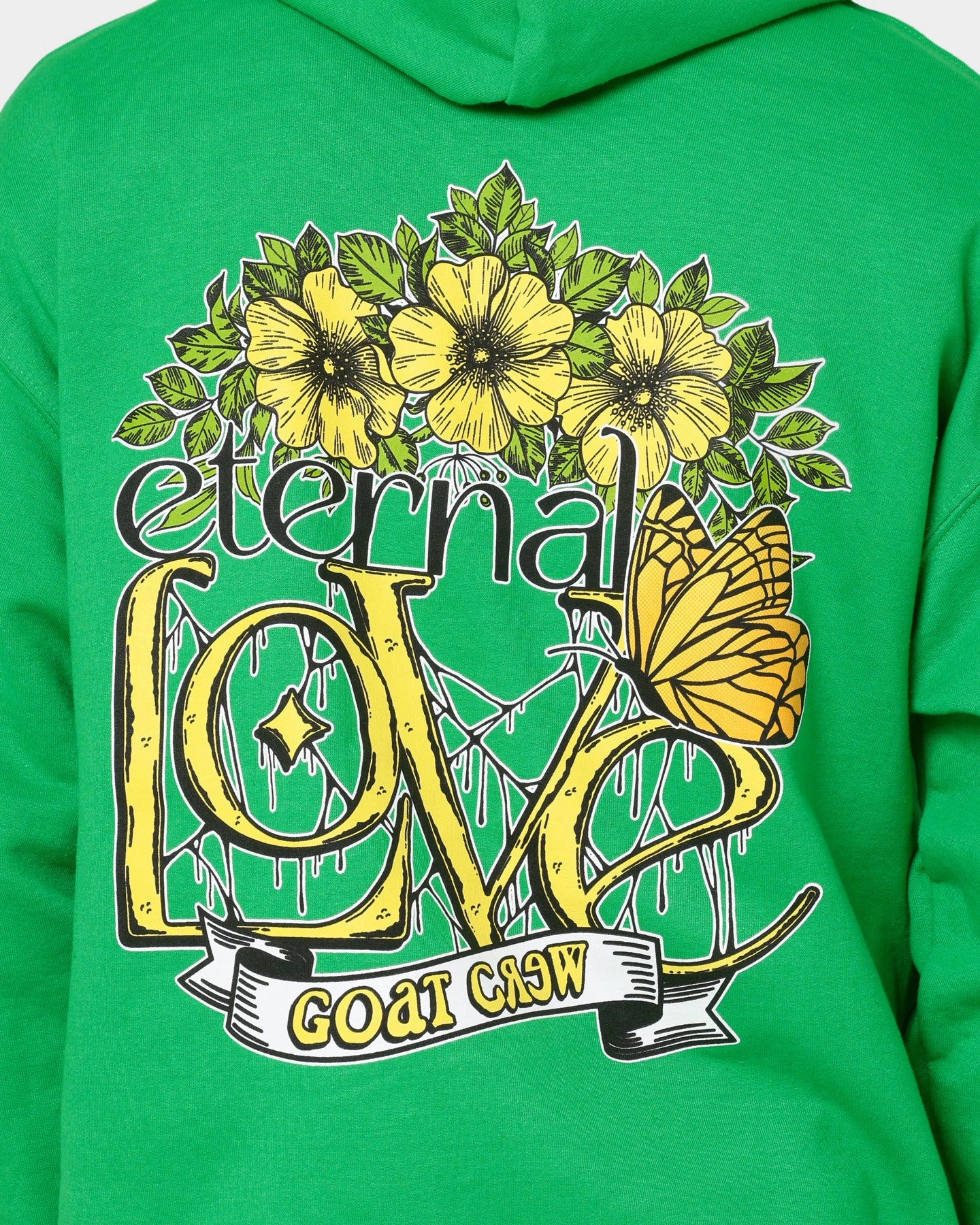Goat Crew Eternal Love Hoodie Green Protection wear - resistance test passed