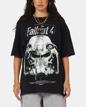 73 Studio X Fallout '15 Fallout 4 Vintage T-Shirt Black Acidwash LowImpact Manufacturing Simple Look