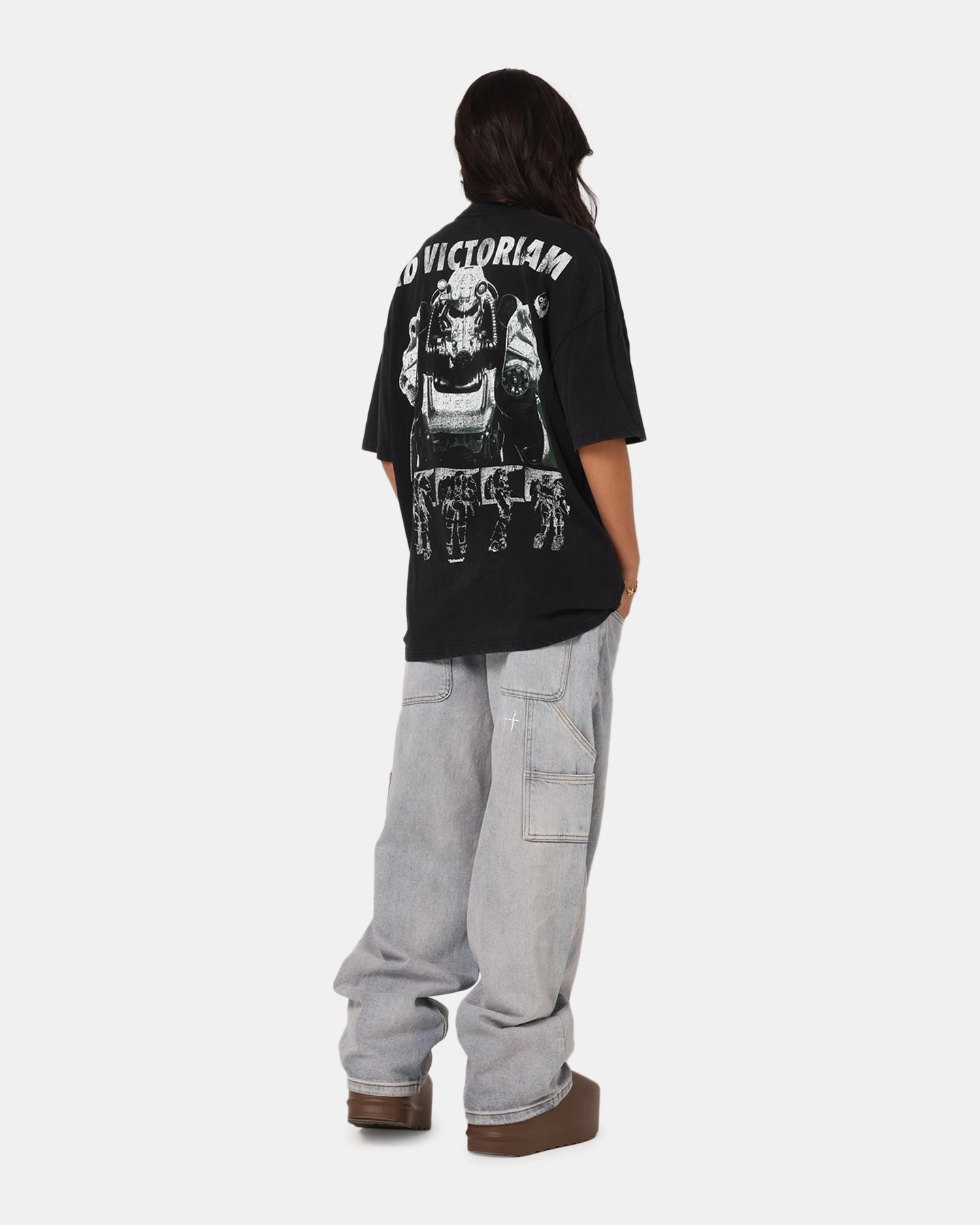 73 Studio X Fallout '15 Fallout 4 Vintage T-Shirt Black Acidwash Limited Edition LowImpactDye