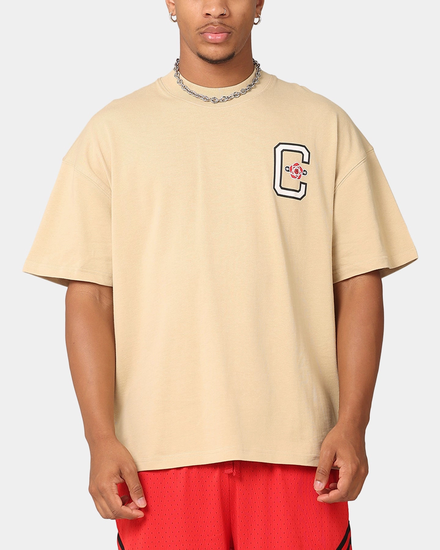 Flexible Wear Carre Rose Oversized T-Shirt Stone