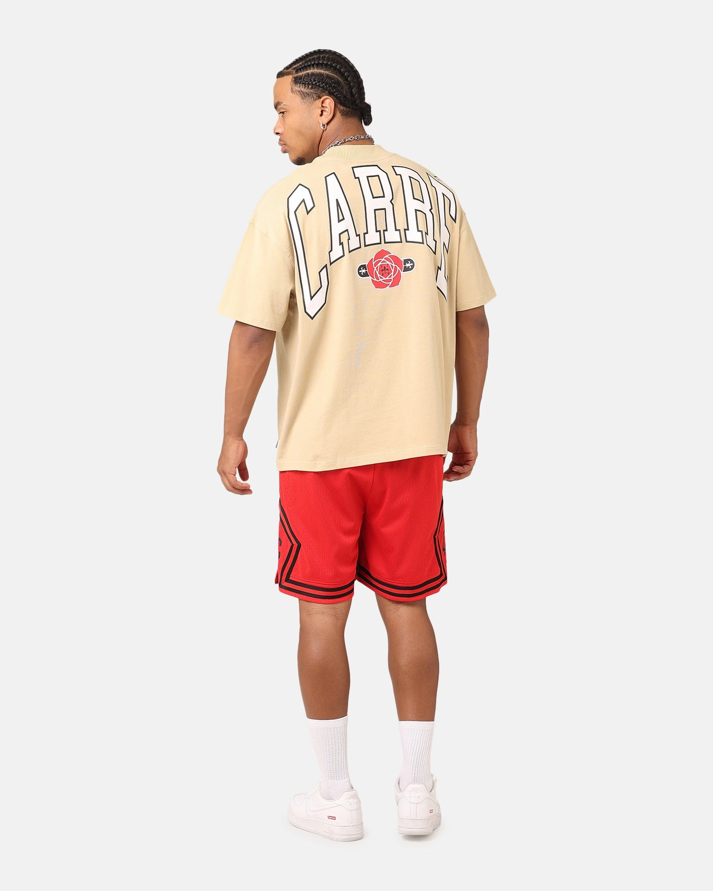 Oeko Tex Certified RecycledBlend Carre Rose Oversized T-Shirt Stone