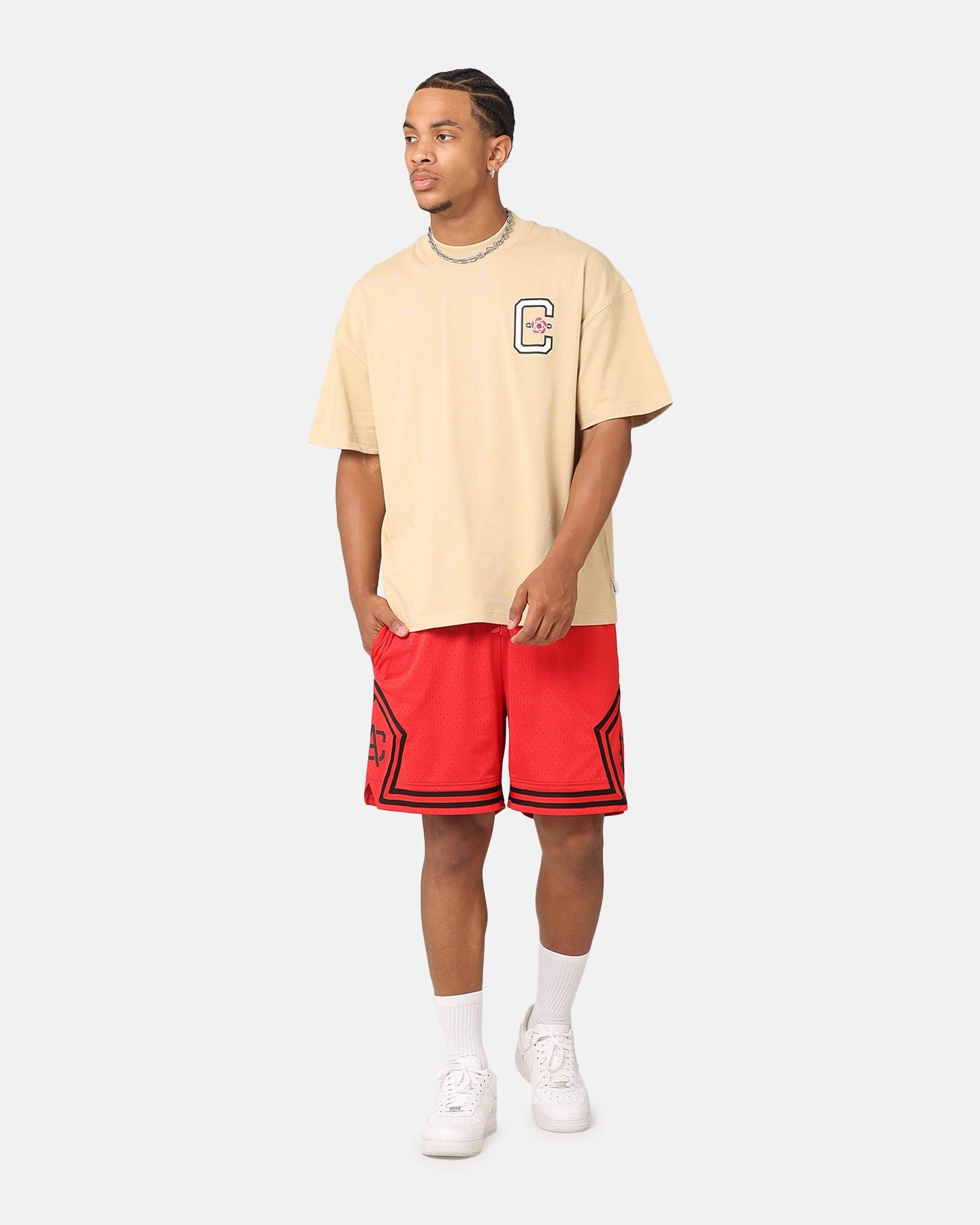 High Durability Weave Vegan Carre Rose Oversized T-Shirt Stone