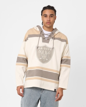 47 Brand Las Vegas Raiders Superior Lacer Hoodie Cream/Khaki Low Profile Fasteners Network