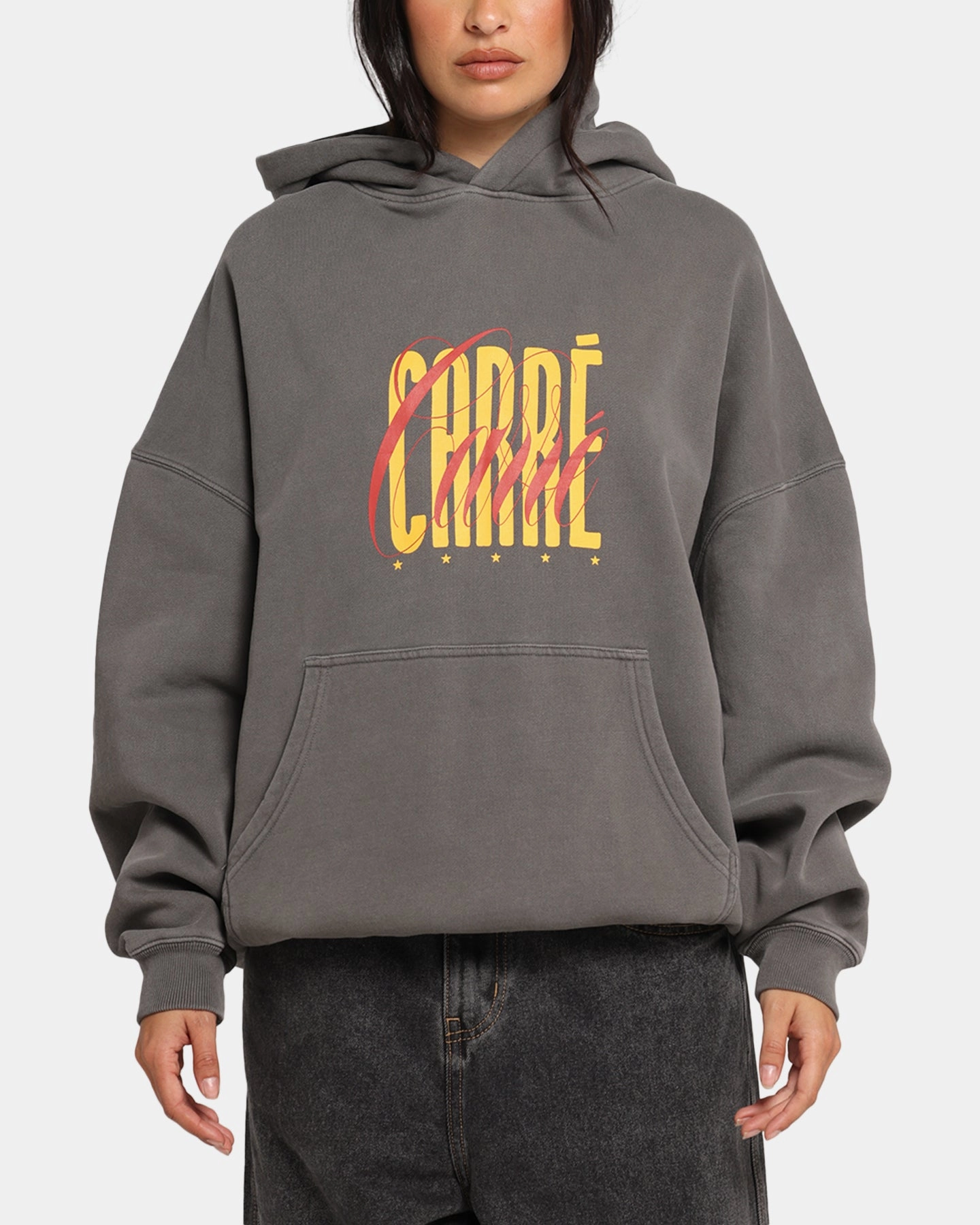 Recycled Material Carre Golden Scale Hoodie Washed Charcoal