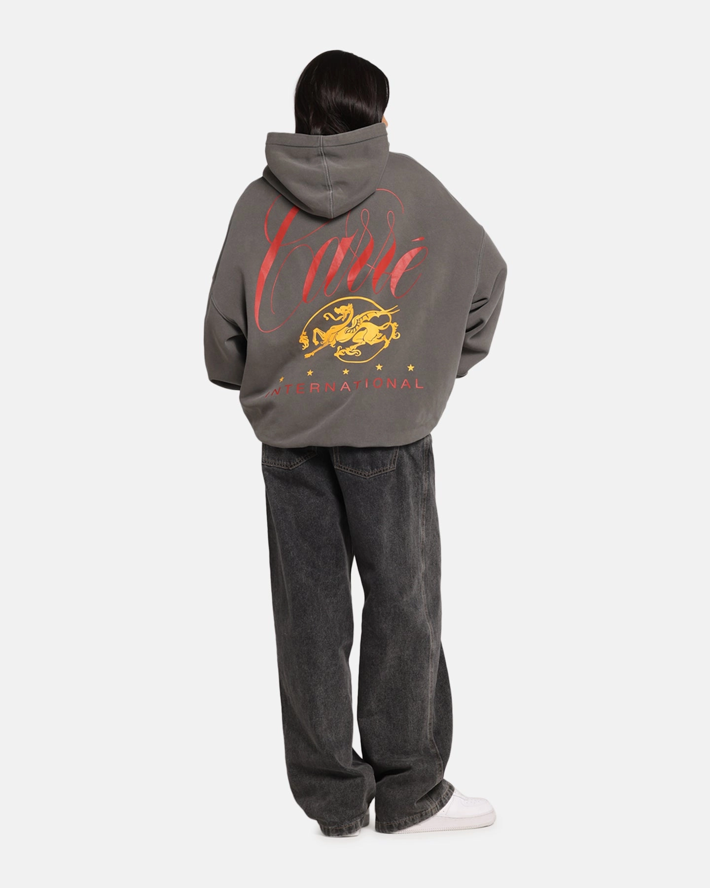 Ring Walk Carre Golden Scale Hoodie Washed Charcoal